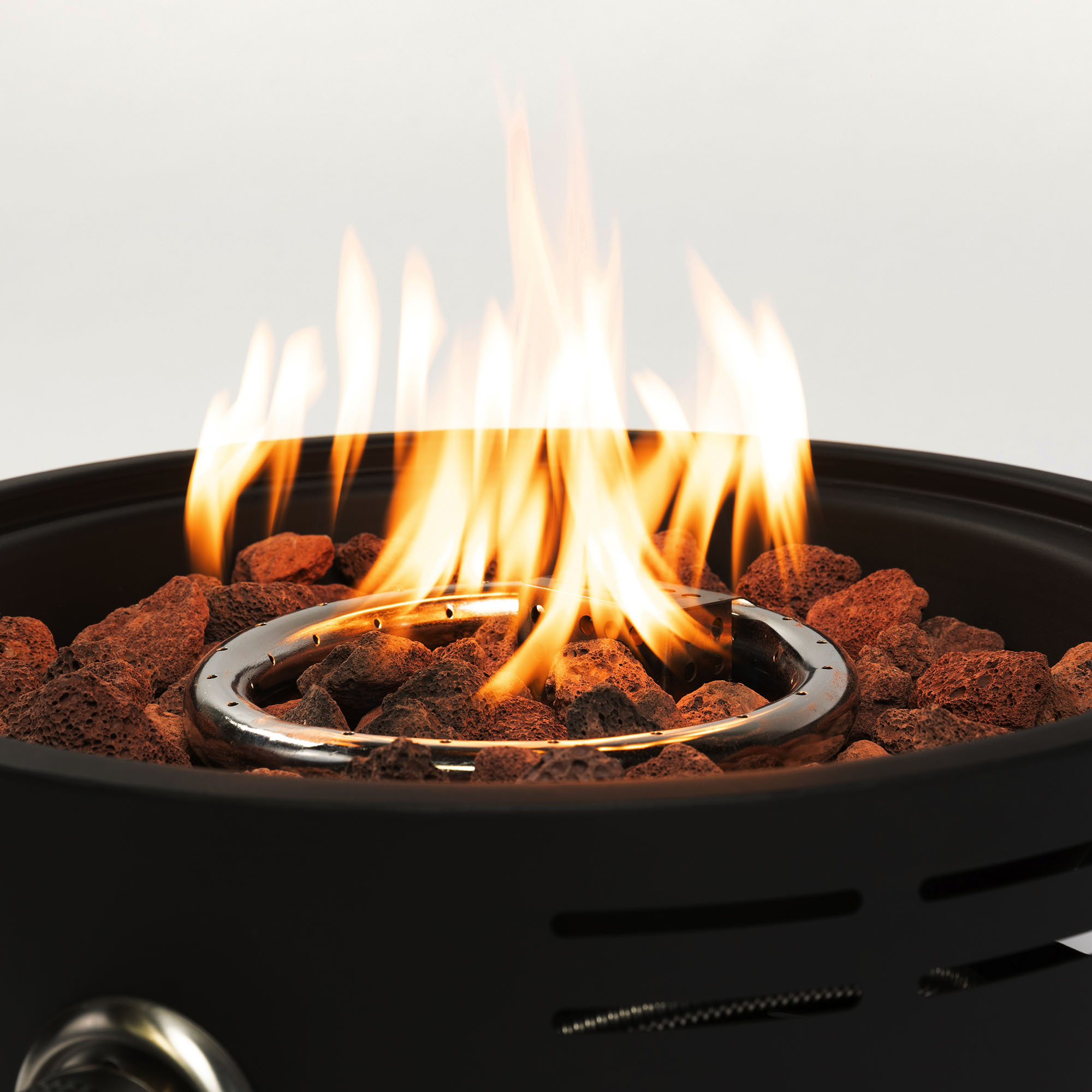 (Old SKU: W853135526) 15" Propane Tabletop Gas Fire Pit, 40000 BTU Round Steel Fire Pit For Outdoor Living Room Garden Balcony -Black