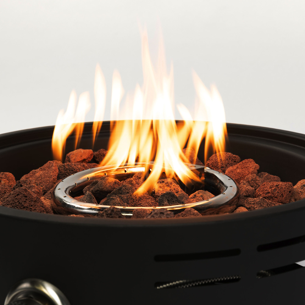 (Old SKU: W853135526) 15" Propane Tabletop Gas Fire Pit, 40000 BTU Round Steel Fire Pit For Outdoor Living Room Garden Balcony -Black