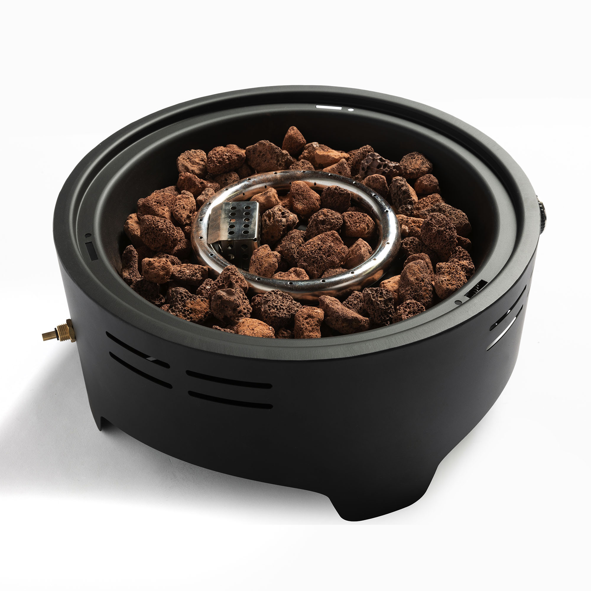 (Old SKU: W853135526) 15" Propane Tabletop Gas Fire Pit, 40000 BTU Round Steel Fire Pit For Outdoor Living Room Garden Balcony -Black