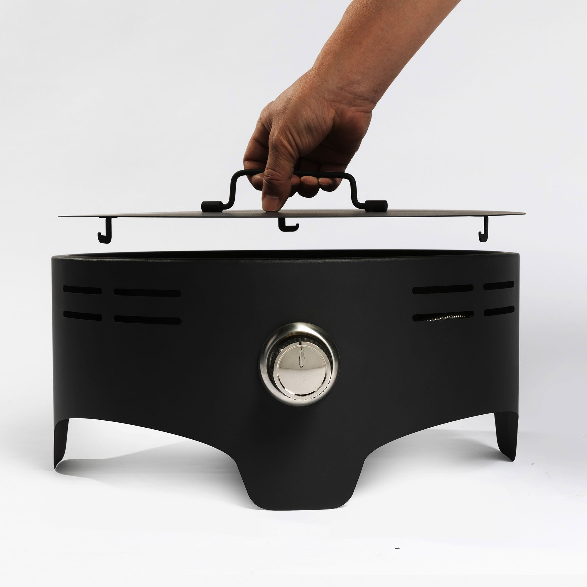 (Old SKU: W853135526) 15" Propane Tabletop Gas Fire Pit, 40000 BTU Round Steel Fire Pit For Outdoor Living Room Garden Balcony -Black