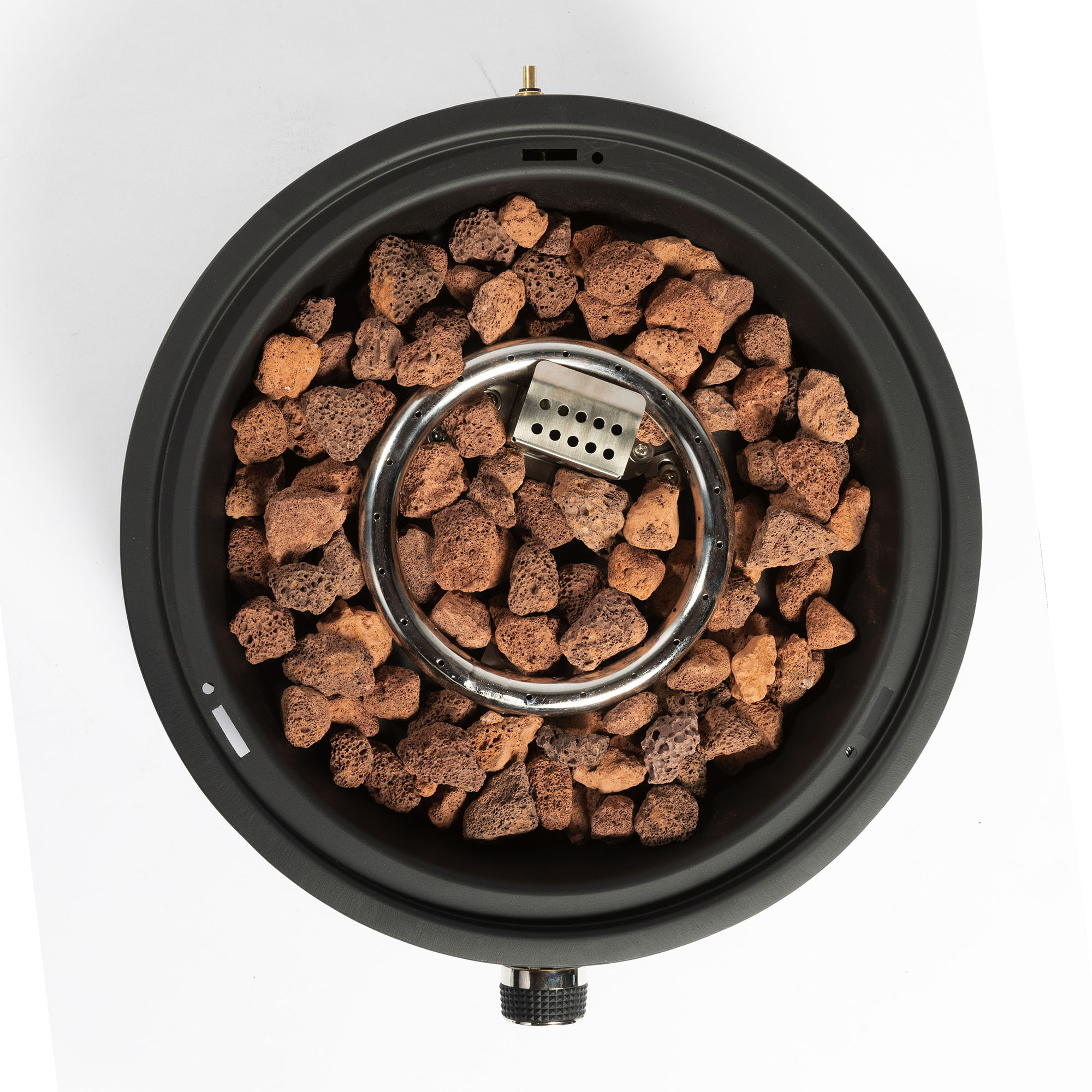 (Old SKU: W853135526) 15" Propane Tabletop Gas Fire Pit, 40000 BTU Round Steel Fire Pit For Outdoor Living Room Garden Balcony -Black
