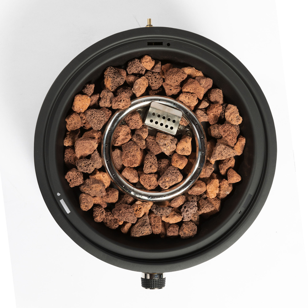 (Old SKU: W853135526) 15" Propane Tabletop Gas Fire Pit, 40000 BTU Round Steel Fire Pit For Outdoor Living Room Garden Balcony -Black