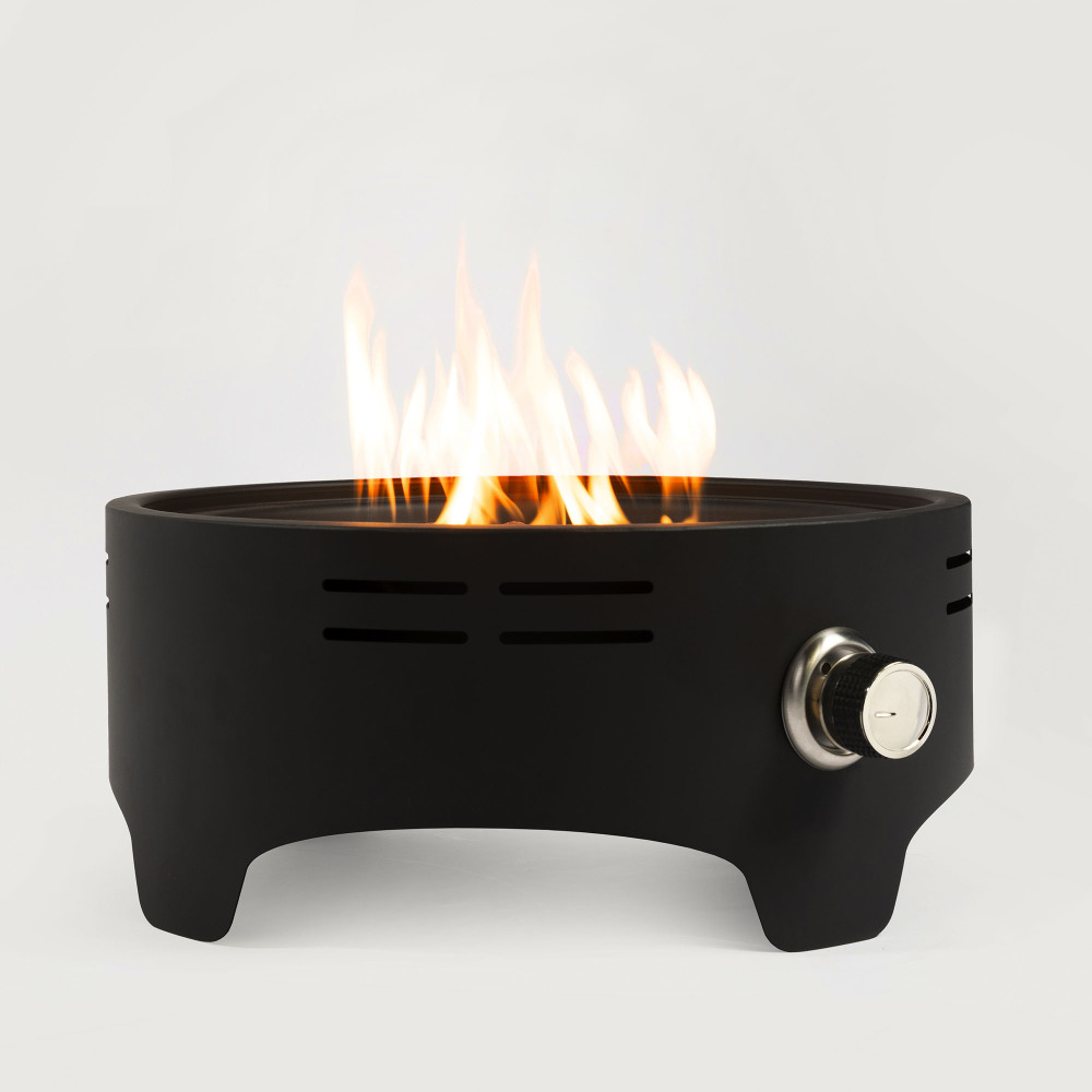 (Old SKU: W853135526) 15" Propane Tabletop Gas Fire Pit, 40000 BTU Round Steel Fire Pit For Outdoor Living Room Garden Balcony -Black