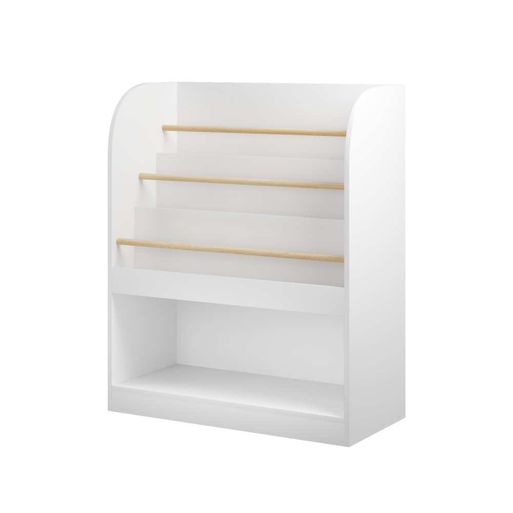 Kids Bookshelf with Open Storage, Front-Facing Children's Bookcase, Multi-Tier Wooden Book Display Shelf for Toddlers, Playroom, Bedroom, or Nursery - White