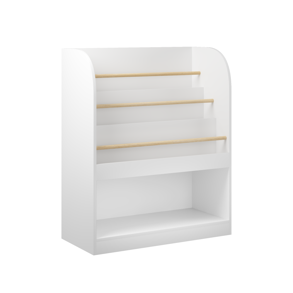 Kids Bookshelf with Open Storage, Front-Facing Children's Bookcase, Multi-Tier Wooden Book Display Shelf for Toddlers, Playroom, Bedroom, or Nursery - White