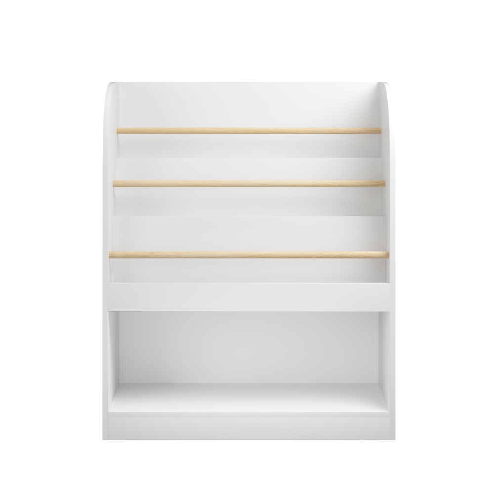 Kids Bookshelf with Open Storage, Front-Facing Children's Bookcase, Multi-Tier Wooden Book Display Shelf for Toddlers, Playroom, Bedroom, or Nursery - White