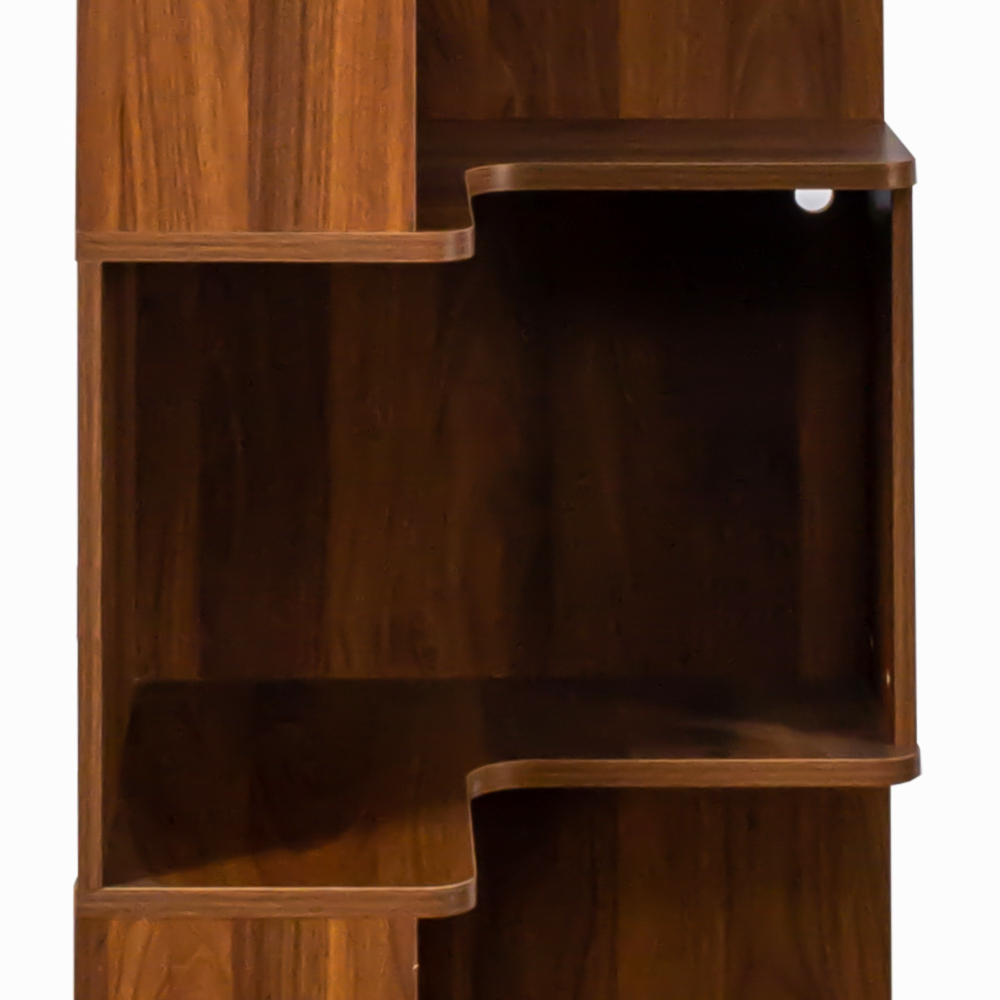 Corner Book Shelf - 5 Tier Corner Bookshelf Bookcase with Baffle, Freestanding L Shaped Display Shelf Stand with led lights for Home Office, Living Room, Bedroom, Kitchen