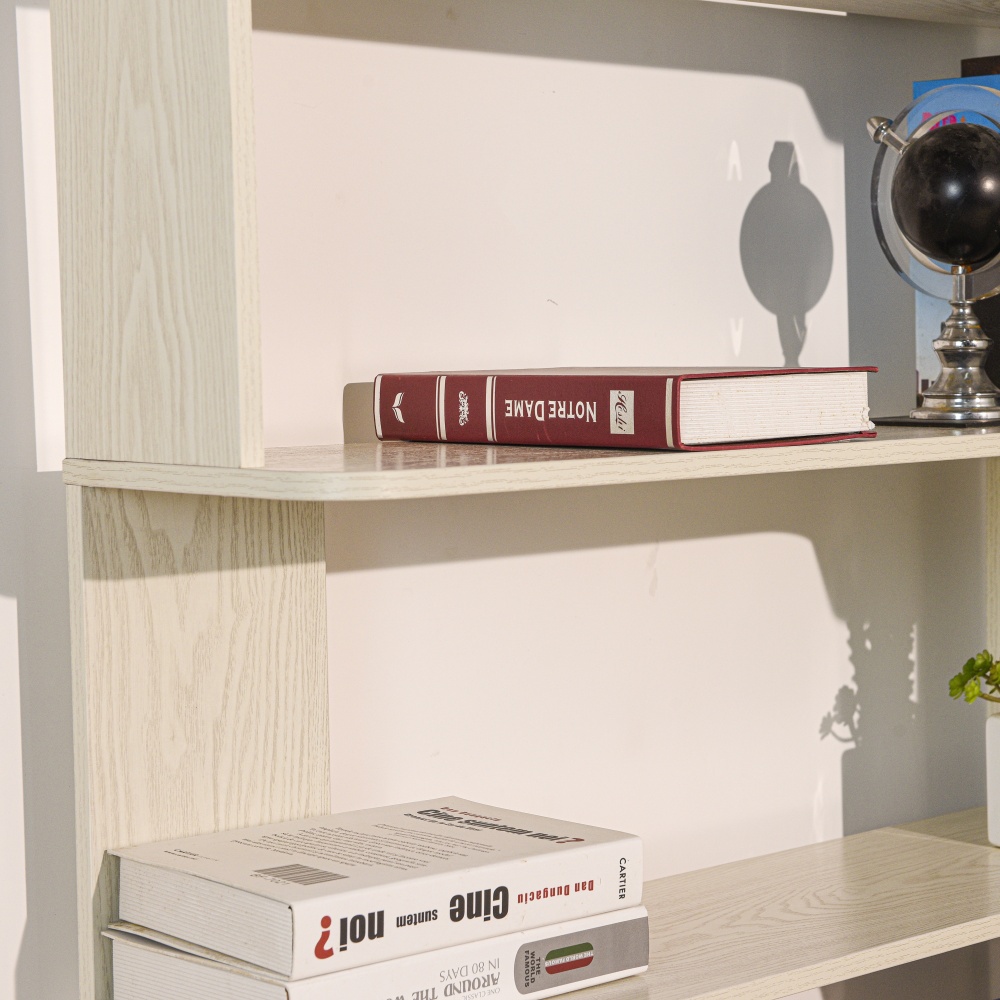 90cm (35.43") extended size Freestanding Corner Bookshelf For Living Room, Bedroom, home office, Wooden Bookcase with anti-drop panel and anti tipping device, Open storage Display cabinet 5 colors