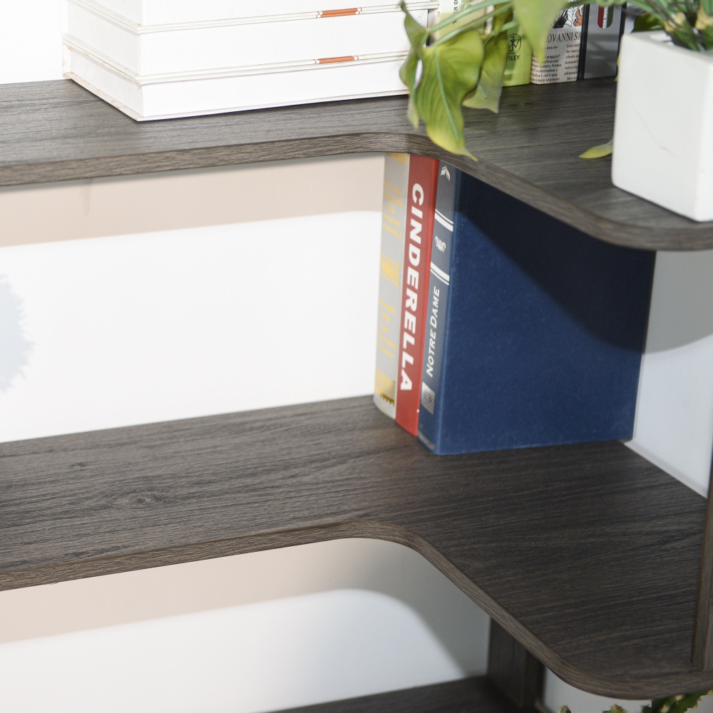 90cm (35.43") extended size Freestanding Corner Bookshelf For Living Room, Bedroom, home office, Wooden Bookcase with anti-drop panel and anti tipping device, Open storage Display cabinet 5 colors