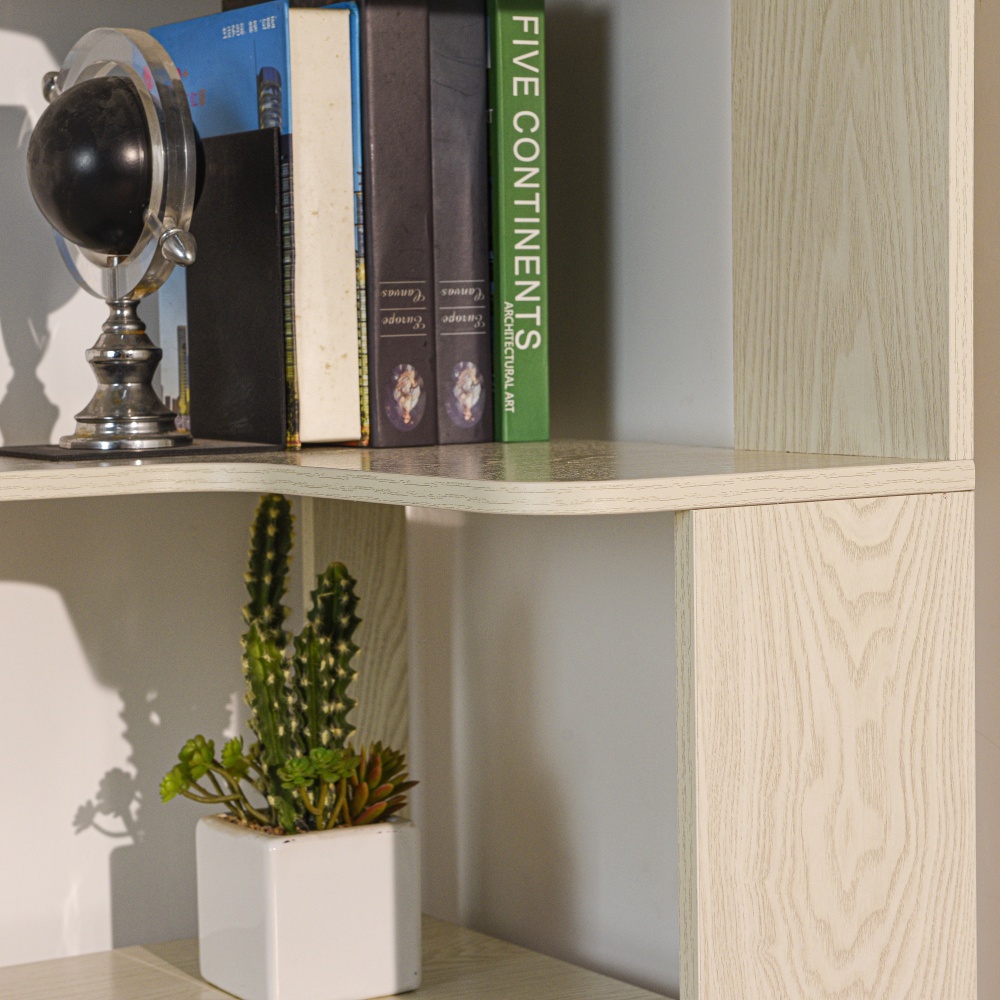 90cm (35.43") extended size Freestanding Corner Bookshelf For Living Room, Bedroom, home office, Wooden Bookcase with anti-drop panel and anti tipping device, Open storage Display cabinet 5 colors