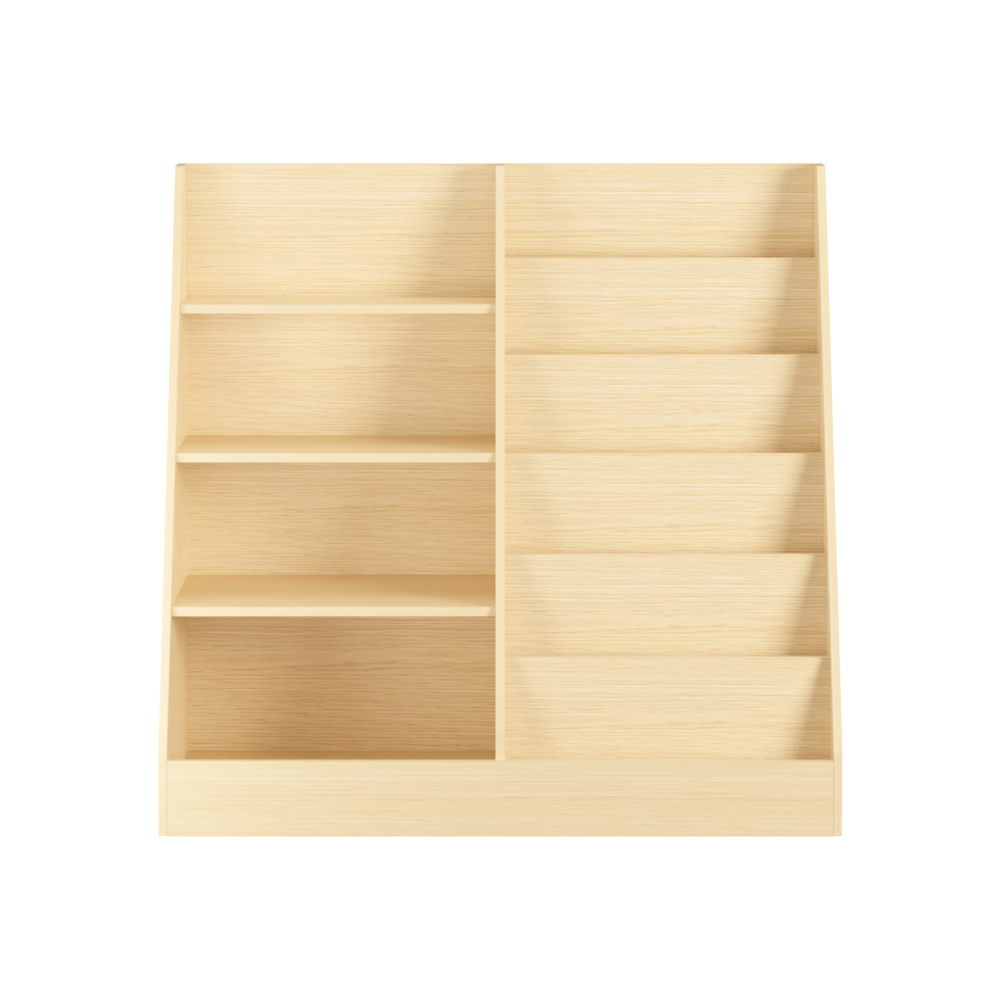 Kids Bookshelf and Toy Storage Organizer, Multifunctional 4 Tier Wooden Kids Book Shelf with Bookcase Display Stand in Kids Room Playroom Nursery for Kids, Children, Toddlers (White)