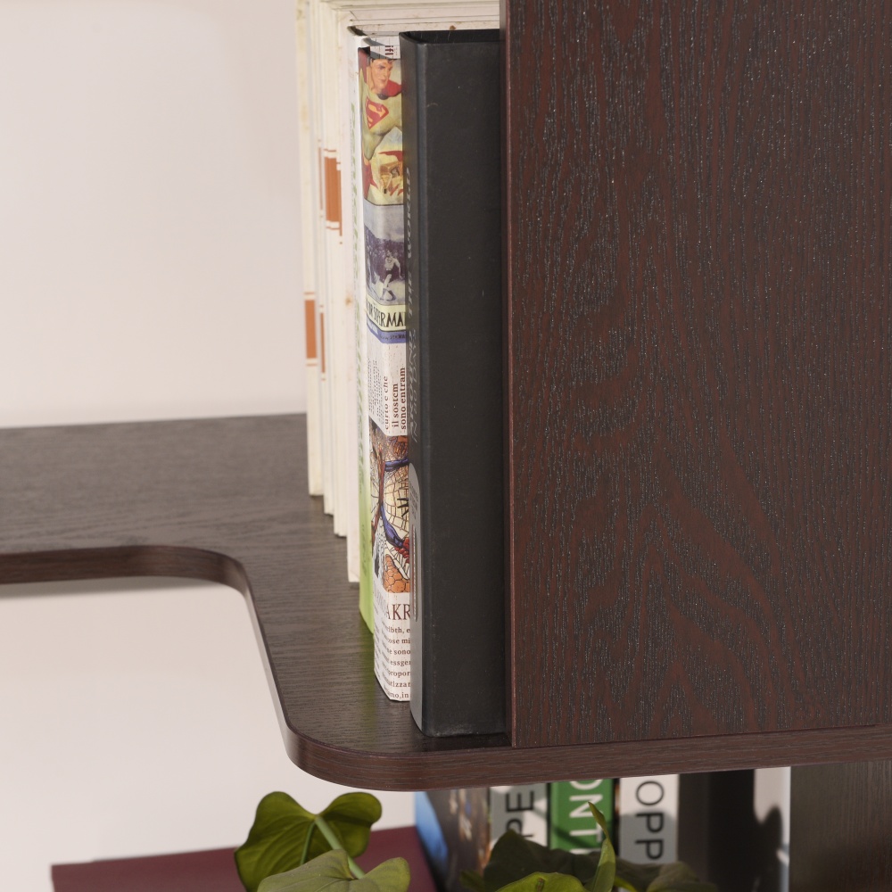 90cm (35.43") extended size Freestanding Corner Bookshelf For Living Room, Bedroom, home office, Wooden Bookcase with anti-drop panel and anti tipping device, Open storage Display cabinet 5 colors