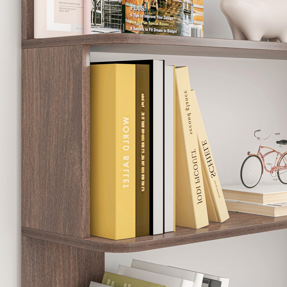 90cm (35.43") extended size Freestanding Corner Bookshelf For Living Room, Bedroom, home office, Wooden Bookcase with anti-drop panel and anti tipping device, Open storage Display cabinet 5 colors