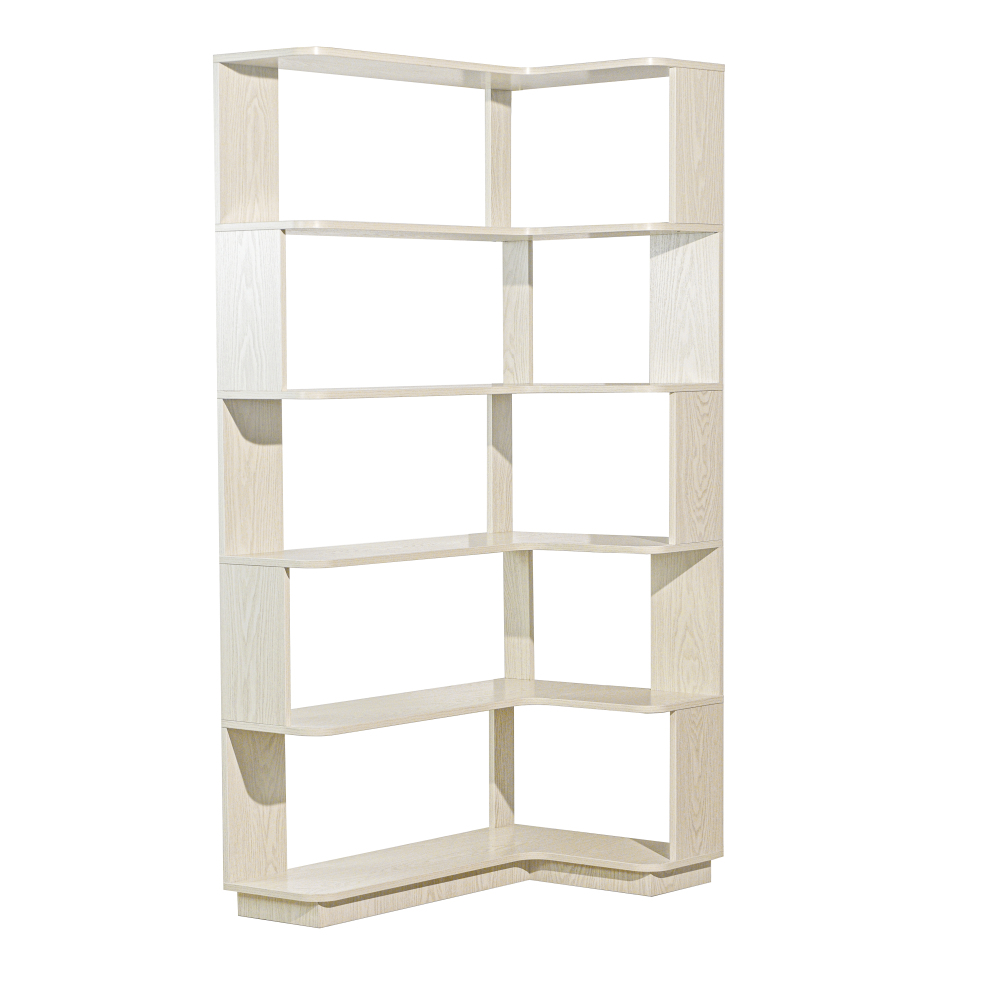 90cm (35.43") extended size Freestanding Corner Bookshelf For Living Room, Bedroom, home office, Wooden Bookcase with anti-drop panel and anti tipping device, Open storage Display cabinet 5 colors