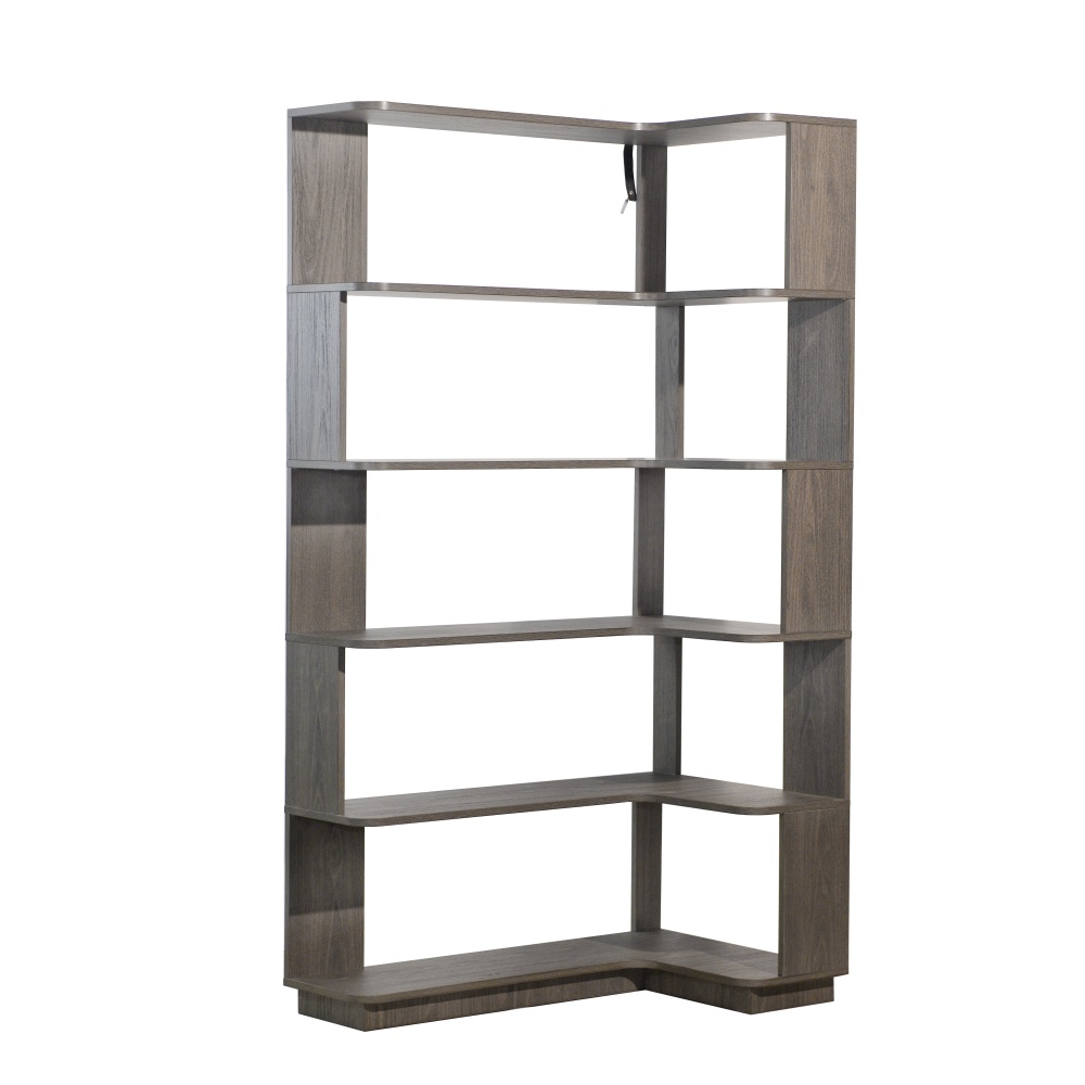 90cm (35.43") extended size Freestanding Corner Bookshelf For Living Room, Bedroom, home office, Wooden Bookcase with anti-drop panel and anti tipping device, Open storage Display cabinet 5 colors