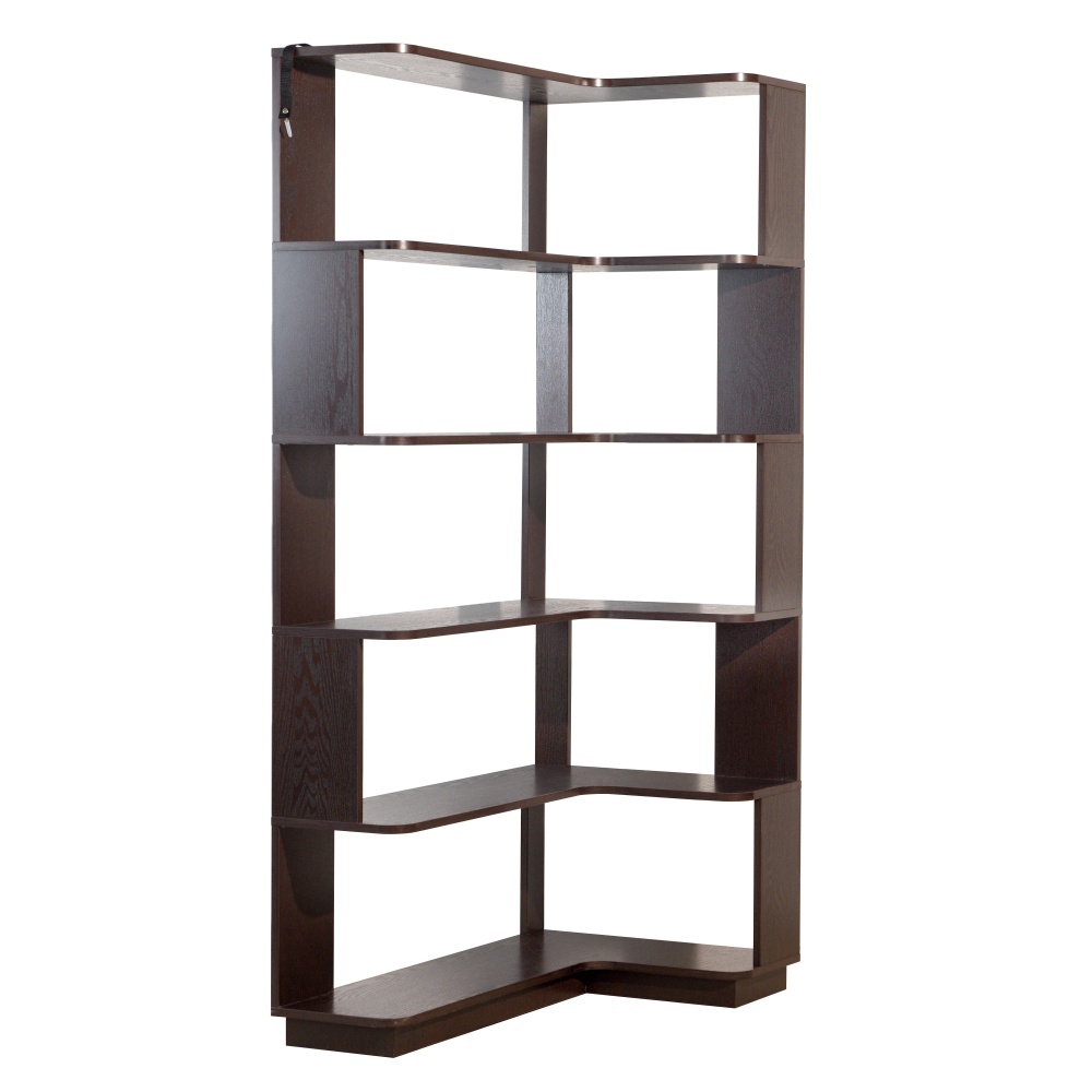 90cm (35.43") extended size Freestanding Corner Bookshelf For Living Room, Bedroom, home office, Wooden Bookcase with anti-drop panel and anti tipping device, Open storage Display cabinet 5 colors