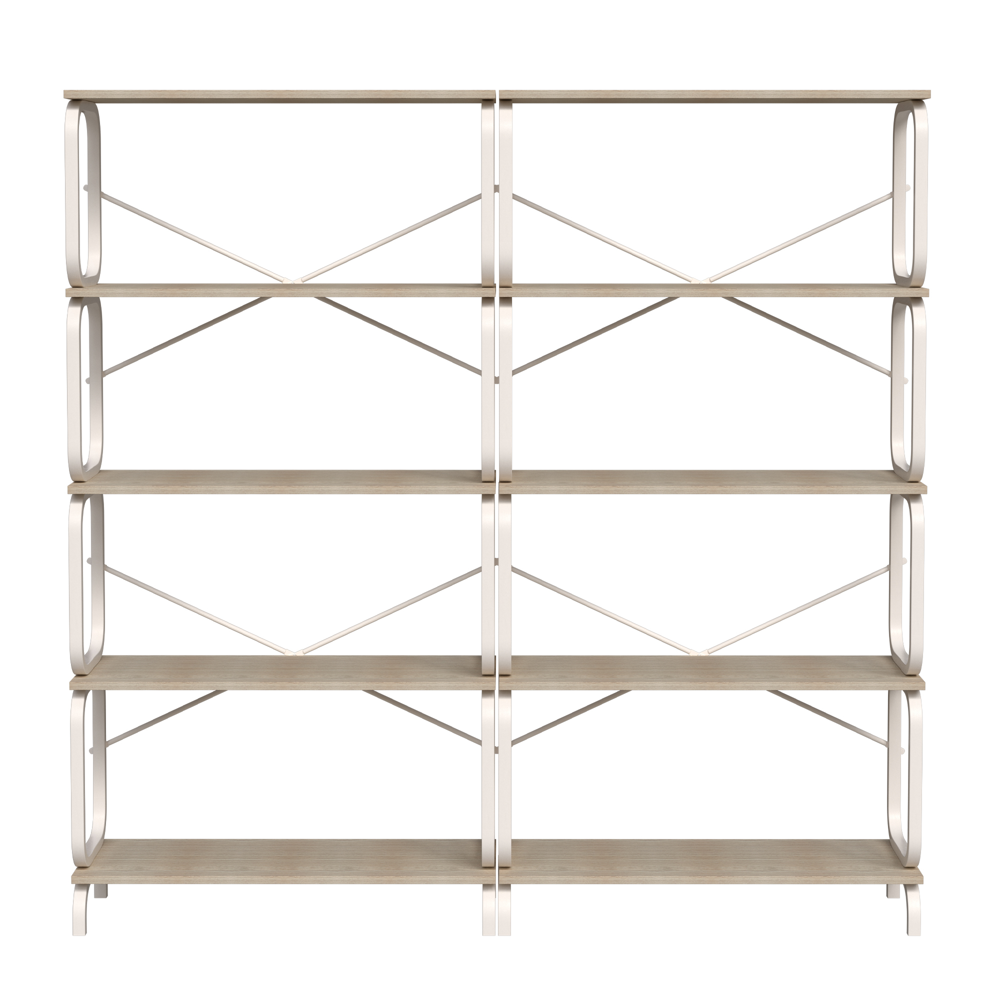 5 Tier Large Book Shelf, Bookcase Home Office Open Bookshelf,Shelves for Living Room, Office Shelf,Vintage Industrial Style Bookshelf with White Metal Frame, White