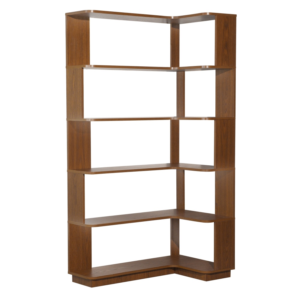 90cm (35.43") extended size Freestanding Corner Bookshelf For Living Room, Bedroom, home office, Wooden Bookcase with anti-drop panel and anti tipping device, Open storage Display cabinet 5 colors