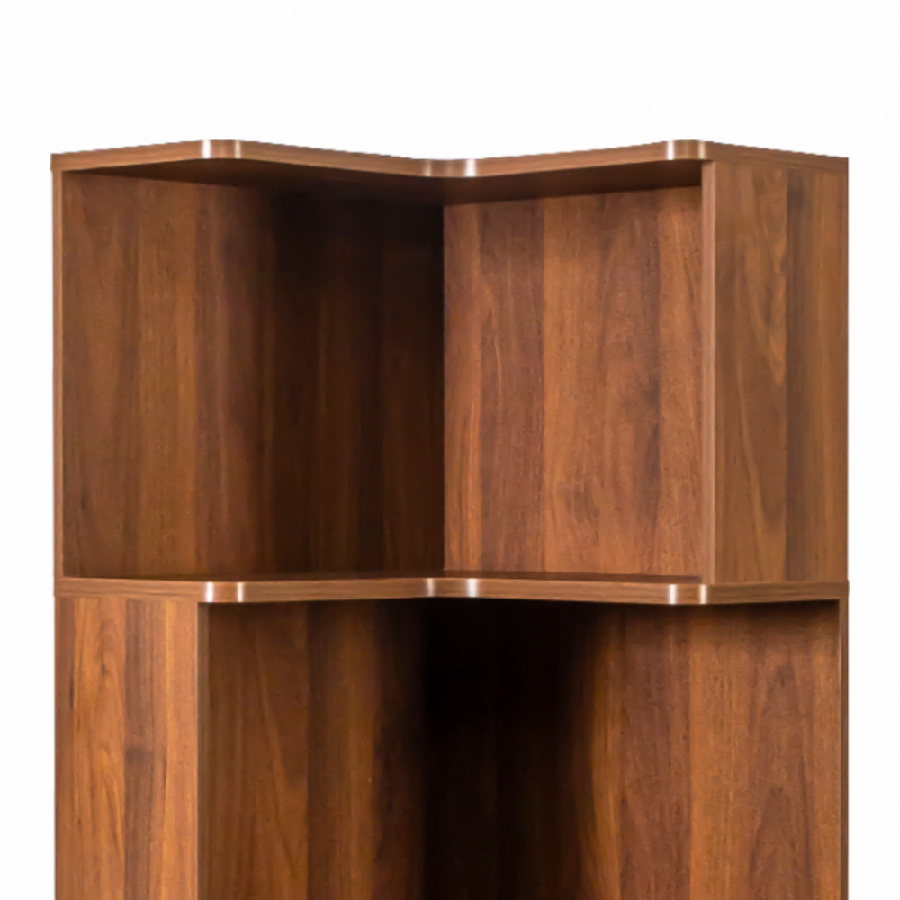 Corner Book Shelf - 5 Tier Corner Bookshelf Bookcase with Baffle, Freestanding L Shaped Display Shelf Stand with led lights for Home Office, Living Room, Bedroom, Kitchen