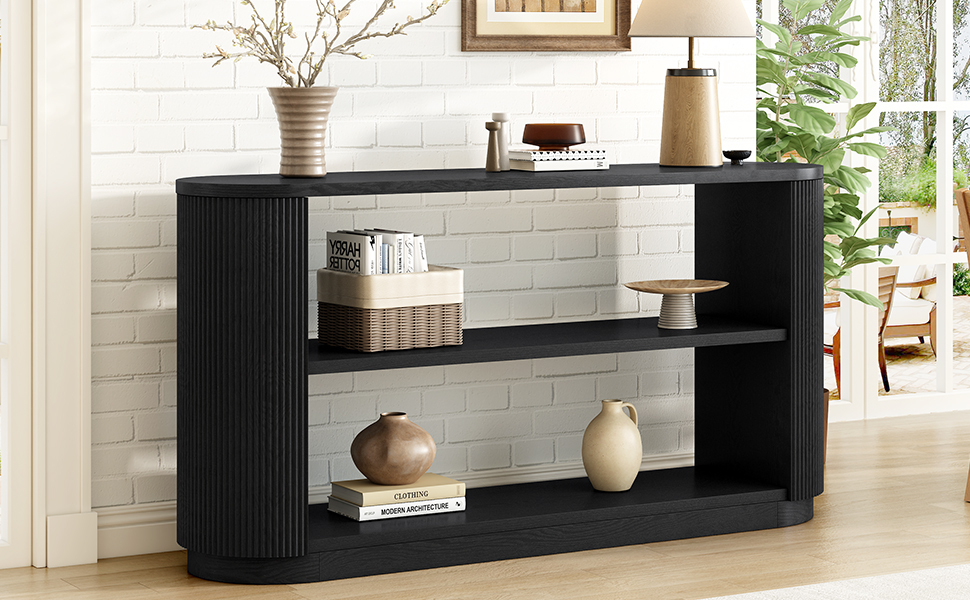 Mirod Modern Entryway Console Table - Slim Sofa Table with Open Shelf & Elegant Wood Grain, Multi-Functional Hallway Table for Living Room