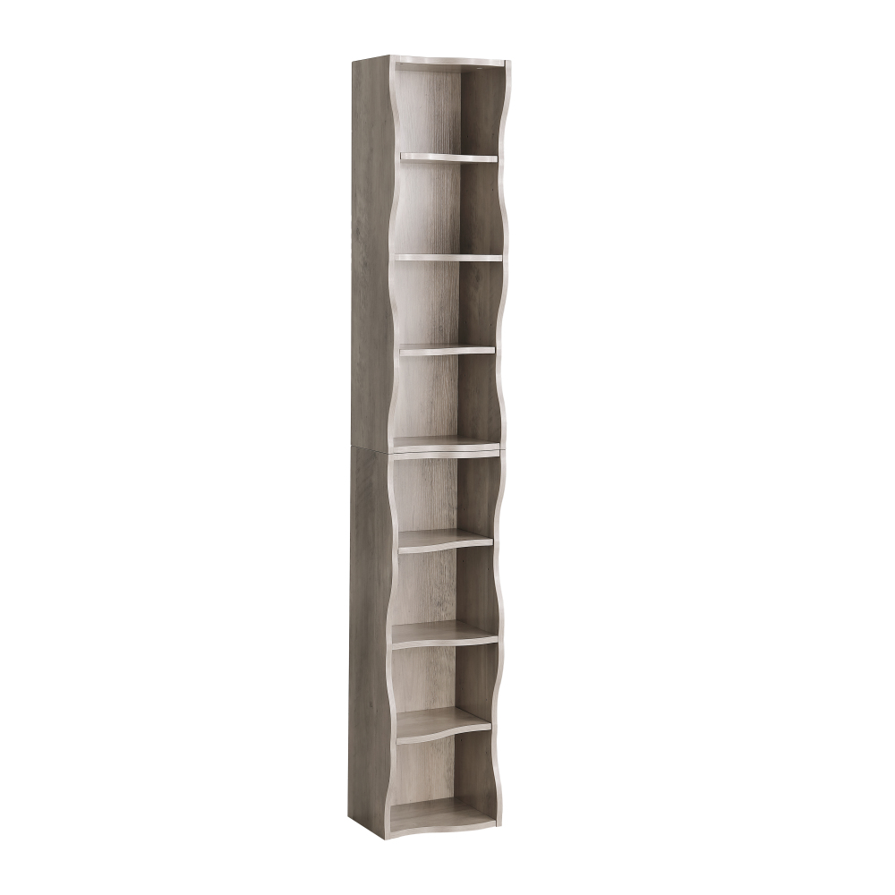 8-layer adjustable shelf ultra-thin bookshelf with a wavy border design, which is more aesthetically pleasing, is suitable for high and narrow, display and multi-functional bookshelves in home offices