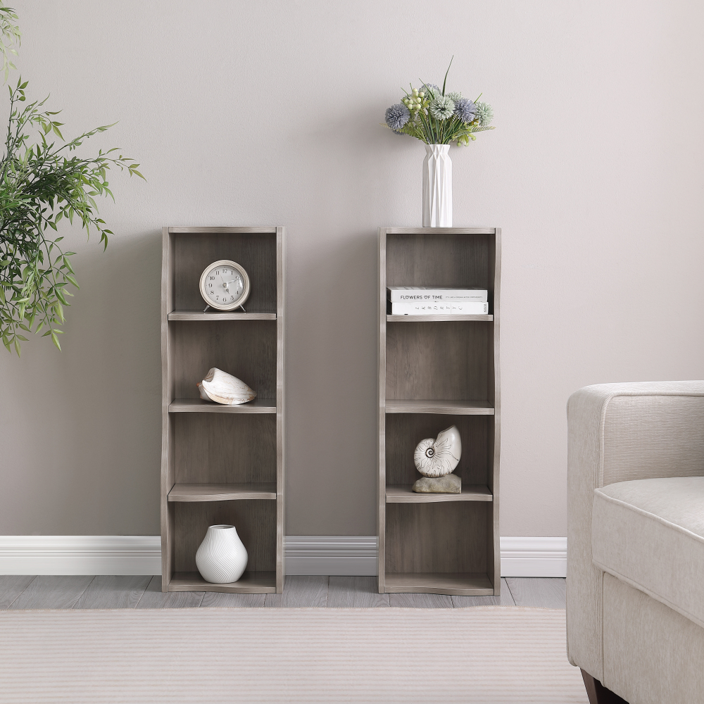 8-layer adjustable shelf ultra-thin bookshelf with a wavy border design, which is more aesthetically pleasing, is suitable for high and narrow, display and multi-functional bookshelves in home offices