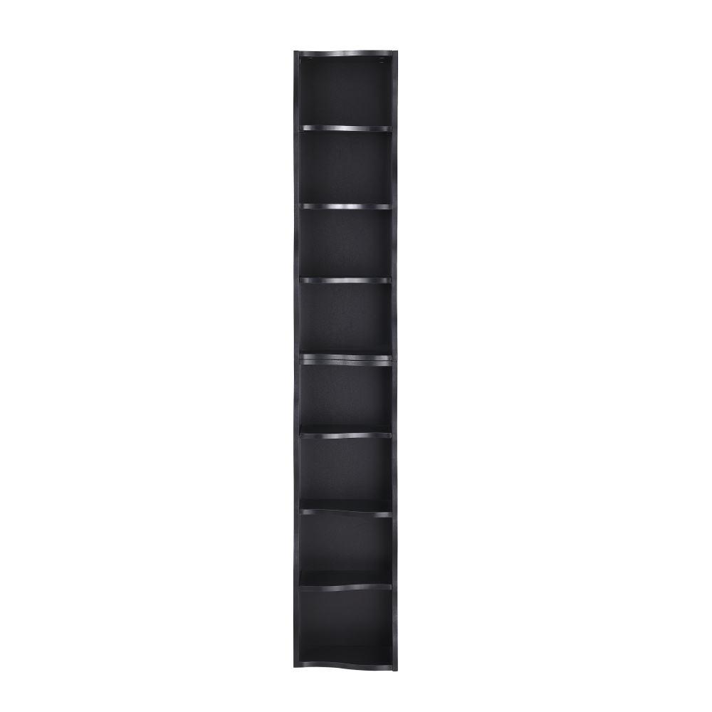 8-layer adjustable shelf ultra-thin bookshelf with a wavy border design, which is more aesthetically pleasing, is suitable for high and narrow, display and multi-functional bookshelves in home offices