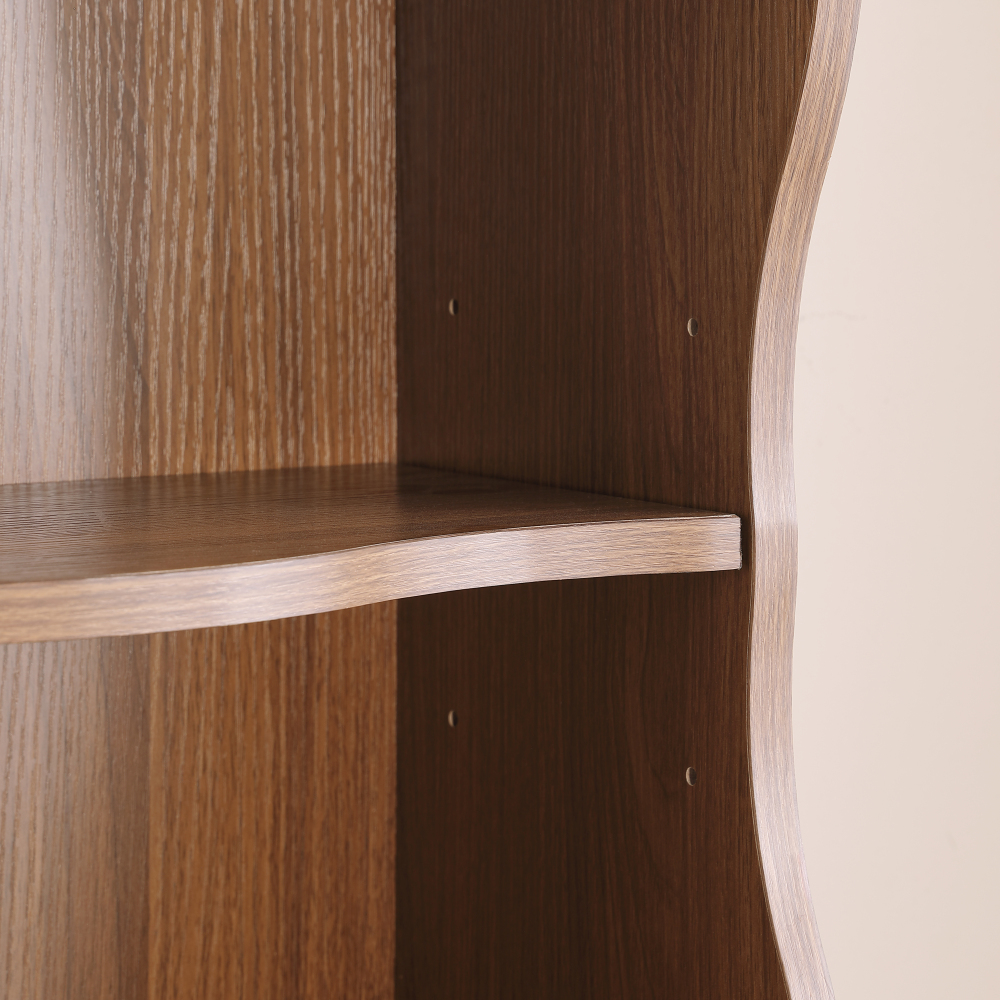 8-layer adjustable shelf ultra-thin bookshelf with a wavy border design, which is more aesthetically pleasing, is suitable for high and narrow, display and multi-functional bookshelves in home offices
