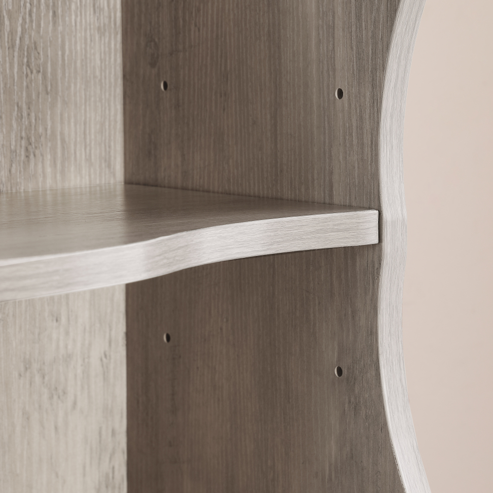 8-layer adjustable shelf ultra-thin bookshelf with a wavy border design, which is more aesthetically pleasing, is suitable for high and narrow, display and multi-functional bookshelves in home offices