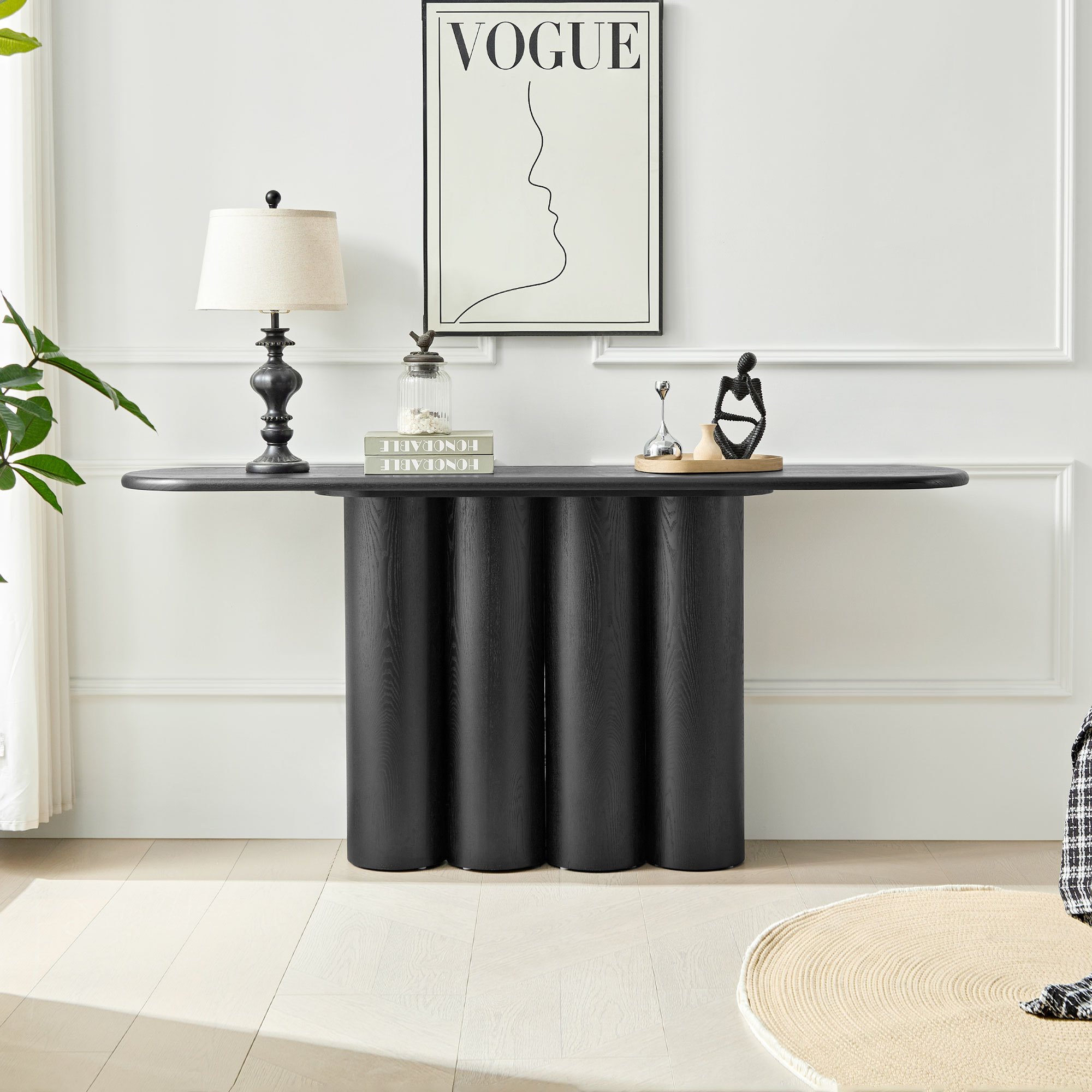 66.93'' Modern Console Table for Entryway with Unique cylinders Legs Design for Living Room Hallway Foyer Entrance Study