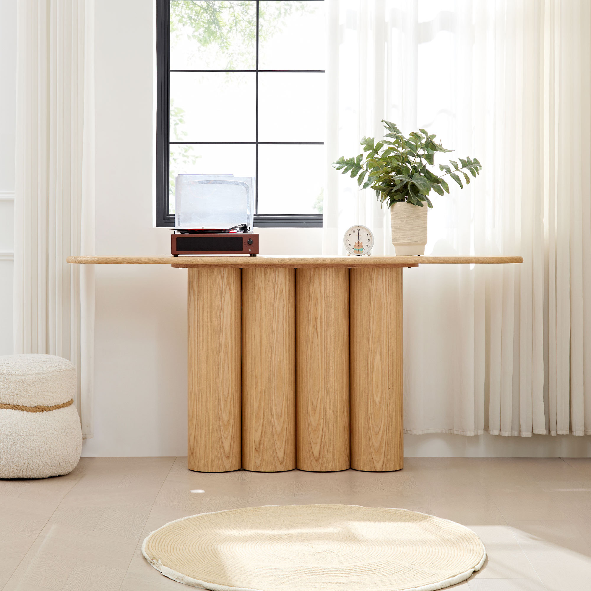 66.93'' Modern Console Table for Entryway with Unique cylinders Legs Design for Living Room Hallway Foyer Entrance Study