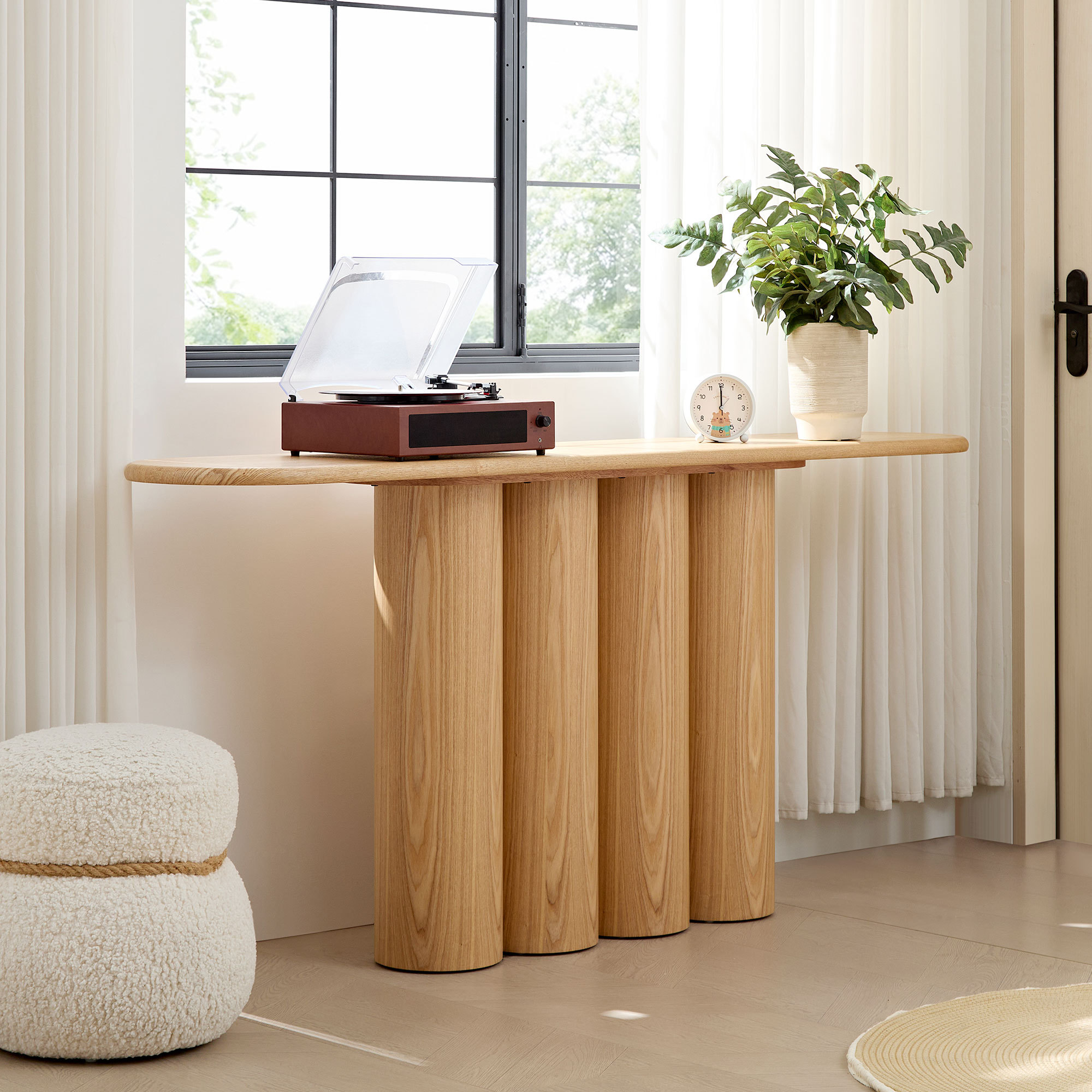 66.93'' Modern Console Table for Entryway with Unique cylinders Legs Design for Living Room Hallway Foyer Entrance Study