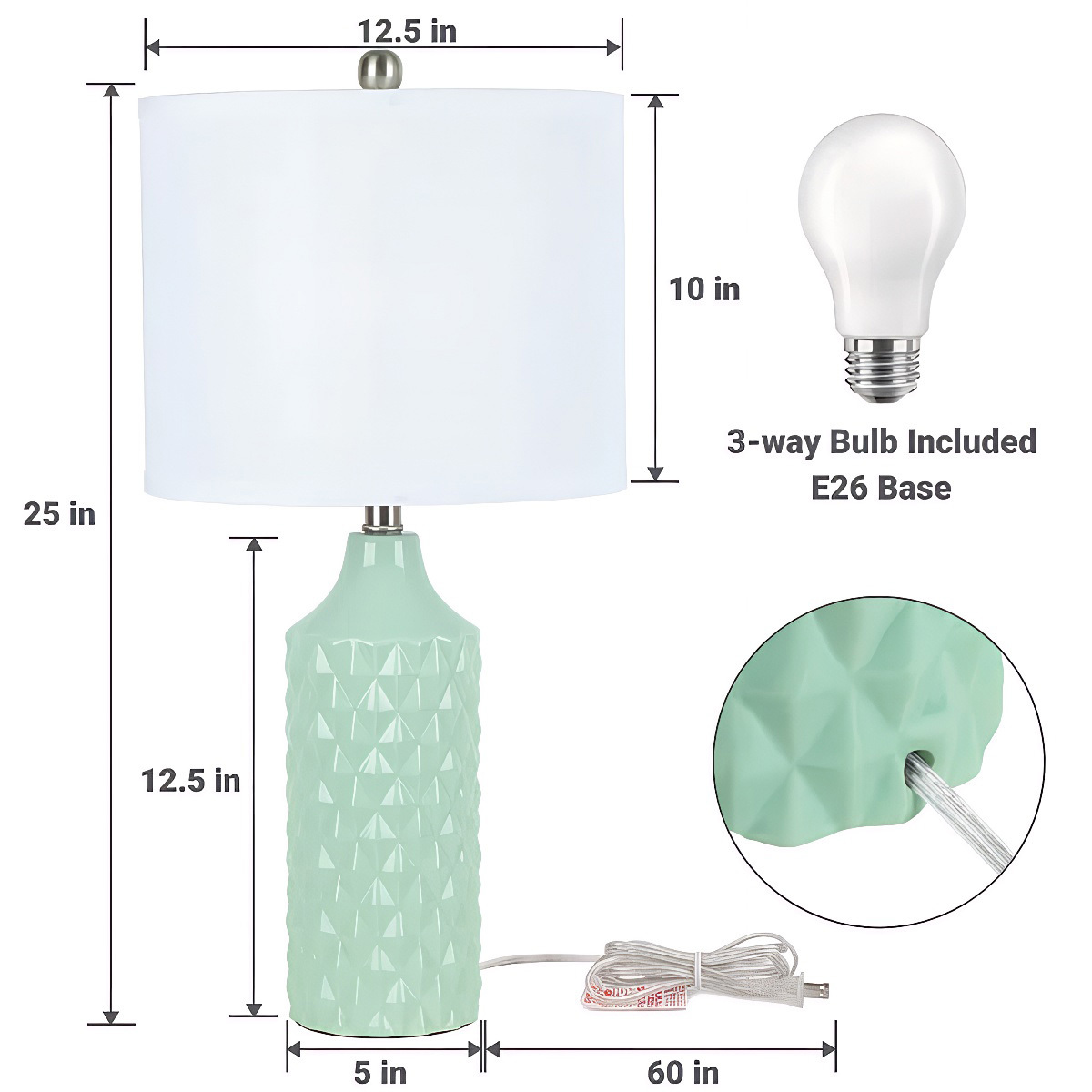 Ceramic Table Lamp 2Pack