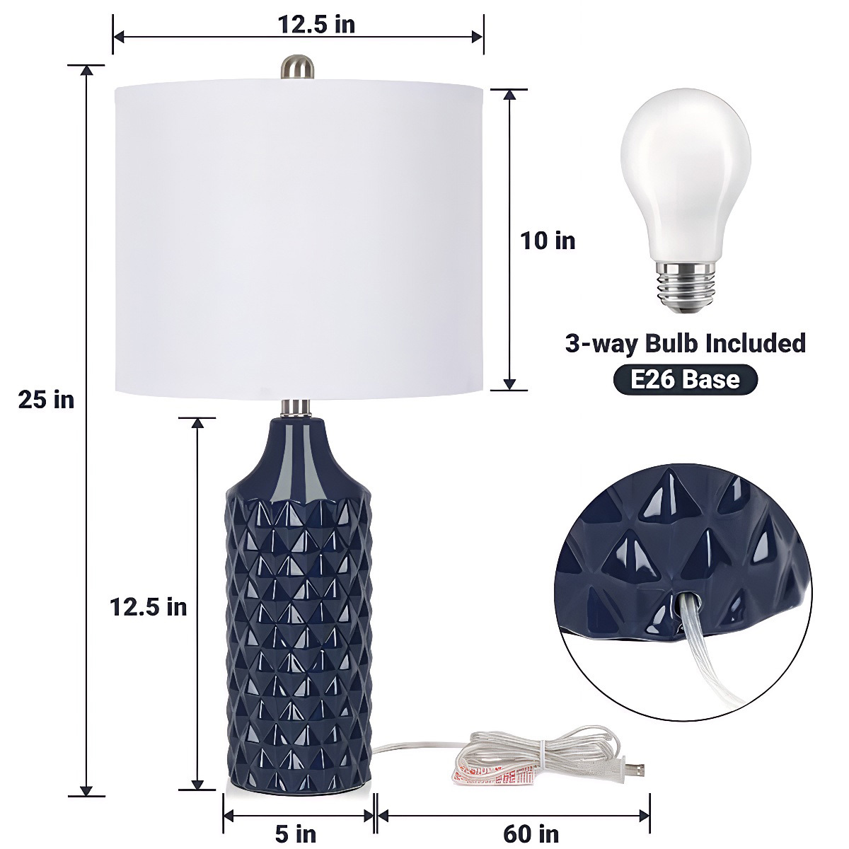 Ceramic Table Lamp 2Pack
