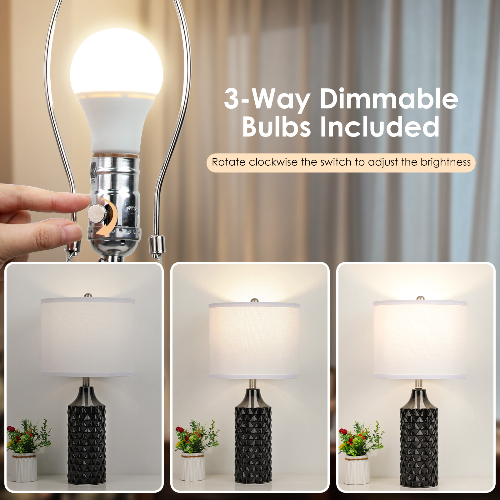 Ceramic Table Lamp 2Pack