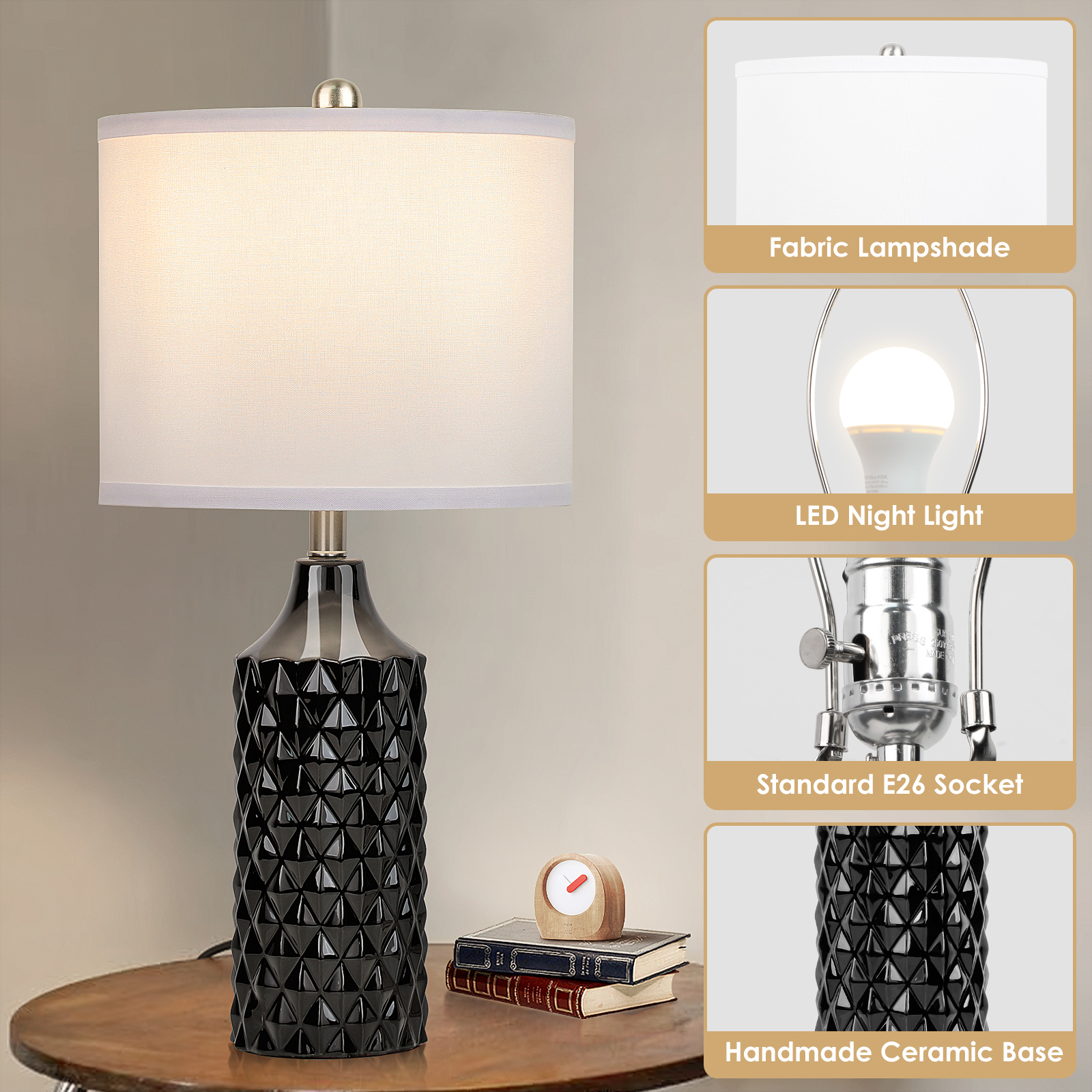 Ceramic Table Lamp 2Pack