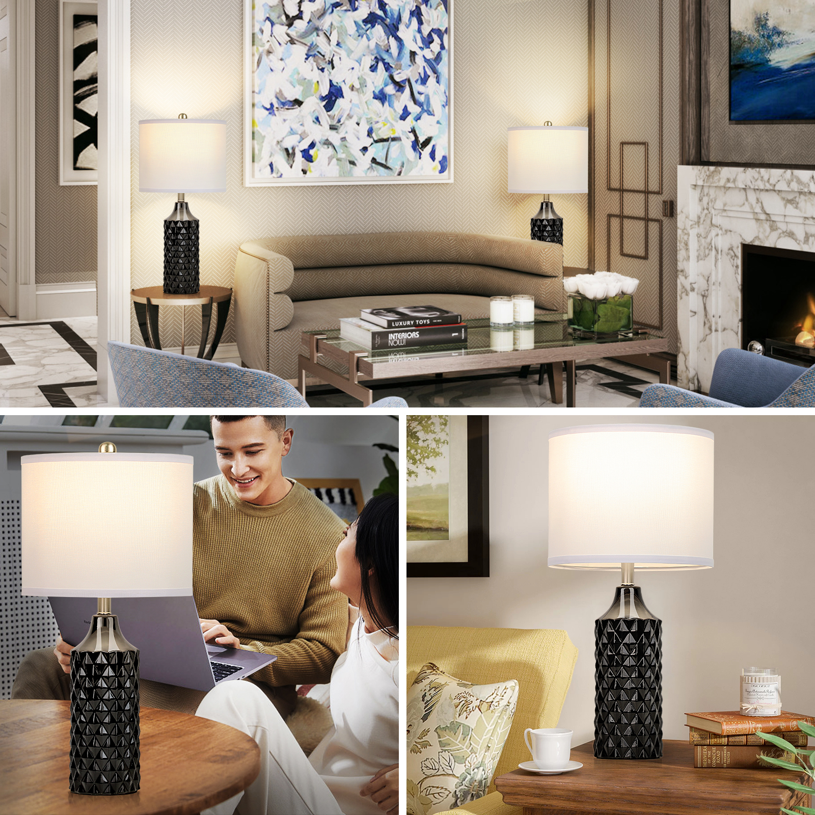 Ceramic Table Lamp 2Pack
