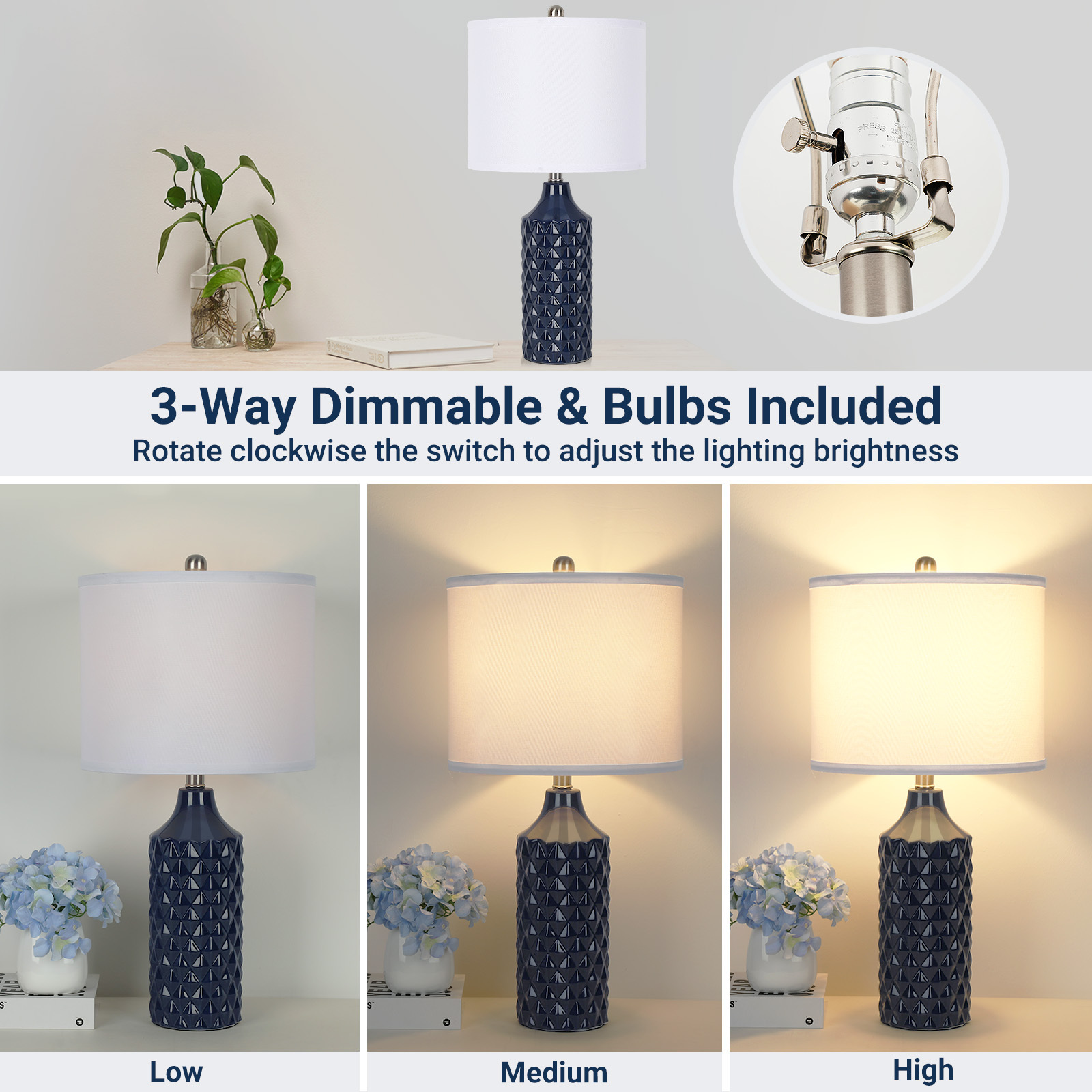Ceramic Table Lamp 2Pack