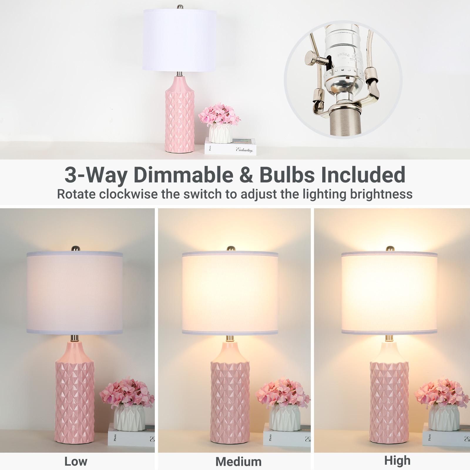 Ceramic Table Lamp 2Pack