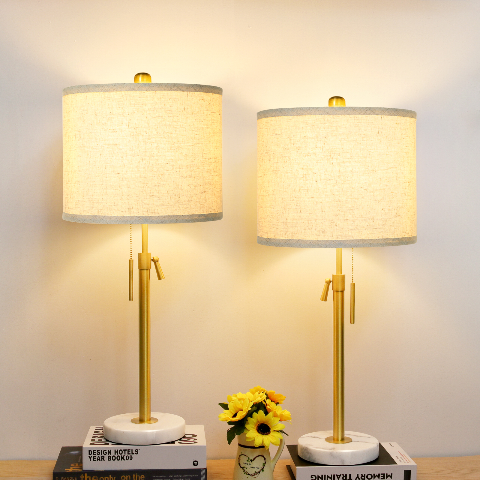 Marble Lift Function Table Lamp 30in-2Pack