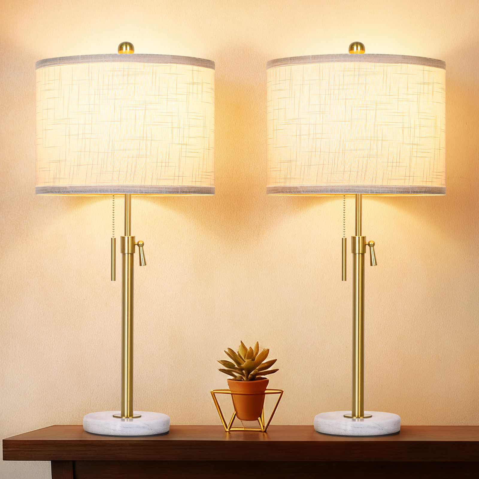 Marble Lift Function Table Lamp 30in-2Pack