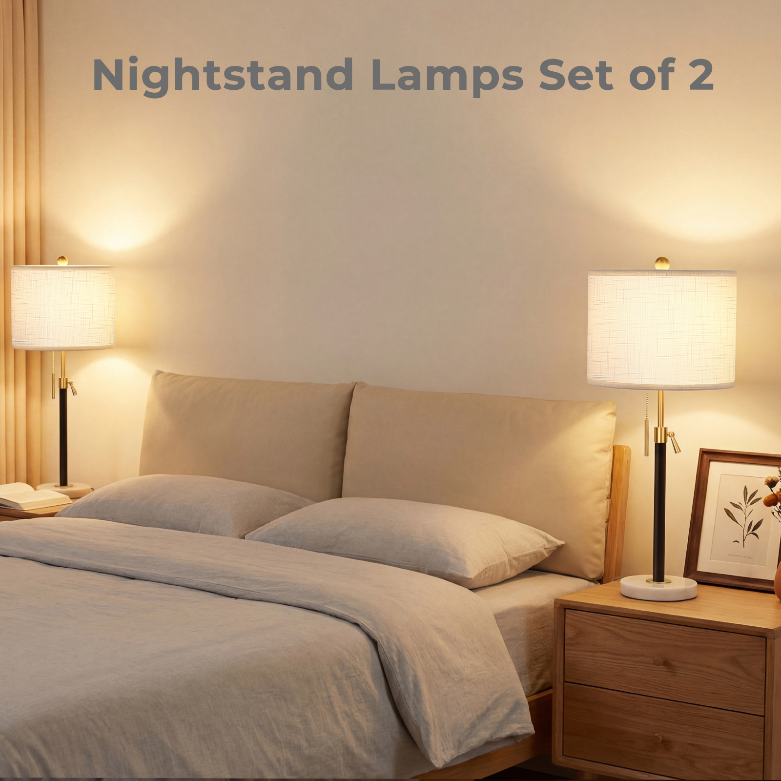 Marble Lift Function Table Lamp 30in-2Pack