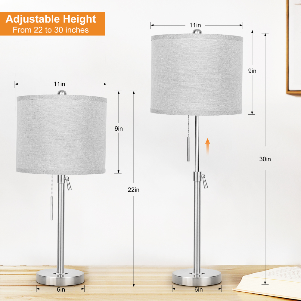Marble Lift Function Table Lamp 30in-2Pack