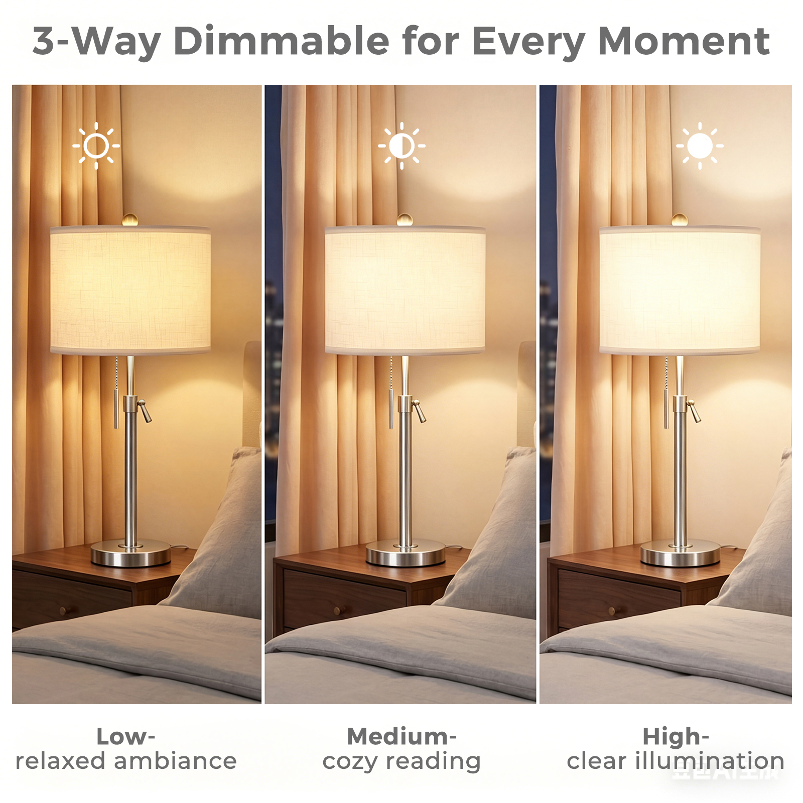 Marble Lift Function Table Lamp 30in-2Pack