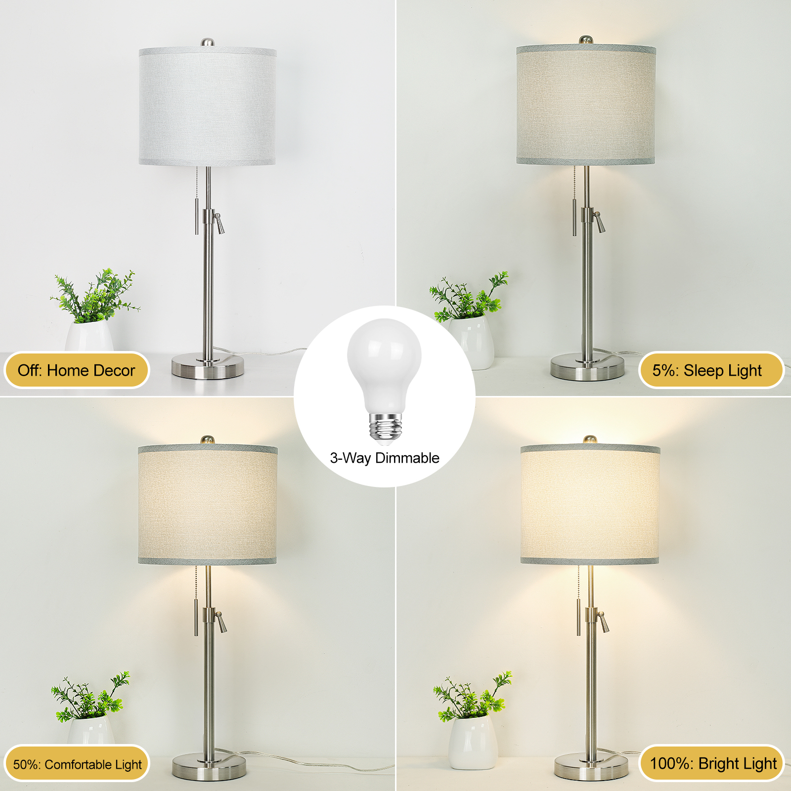 Marble Lift Function Table Lamp 30in-2Pack