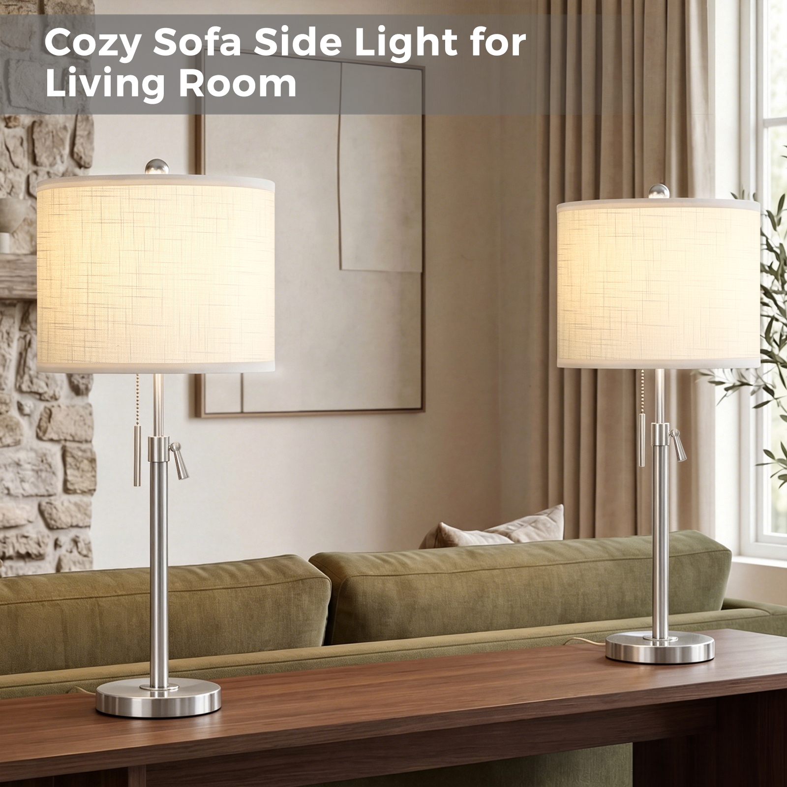 Marble Lift Function Table Lamp 30in-2Pack