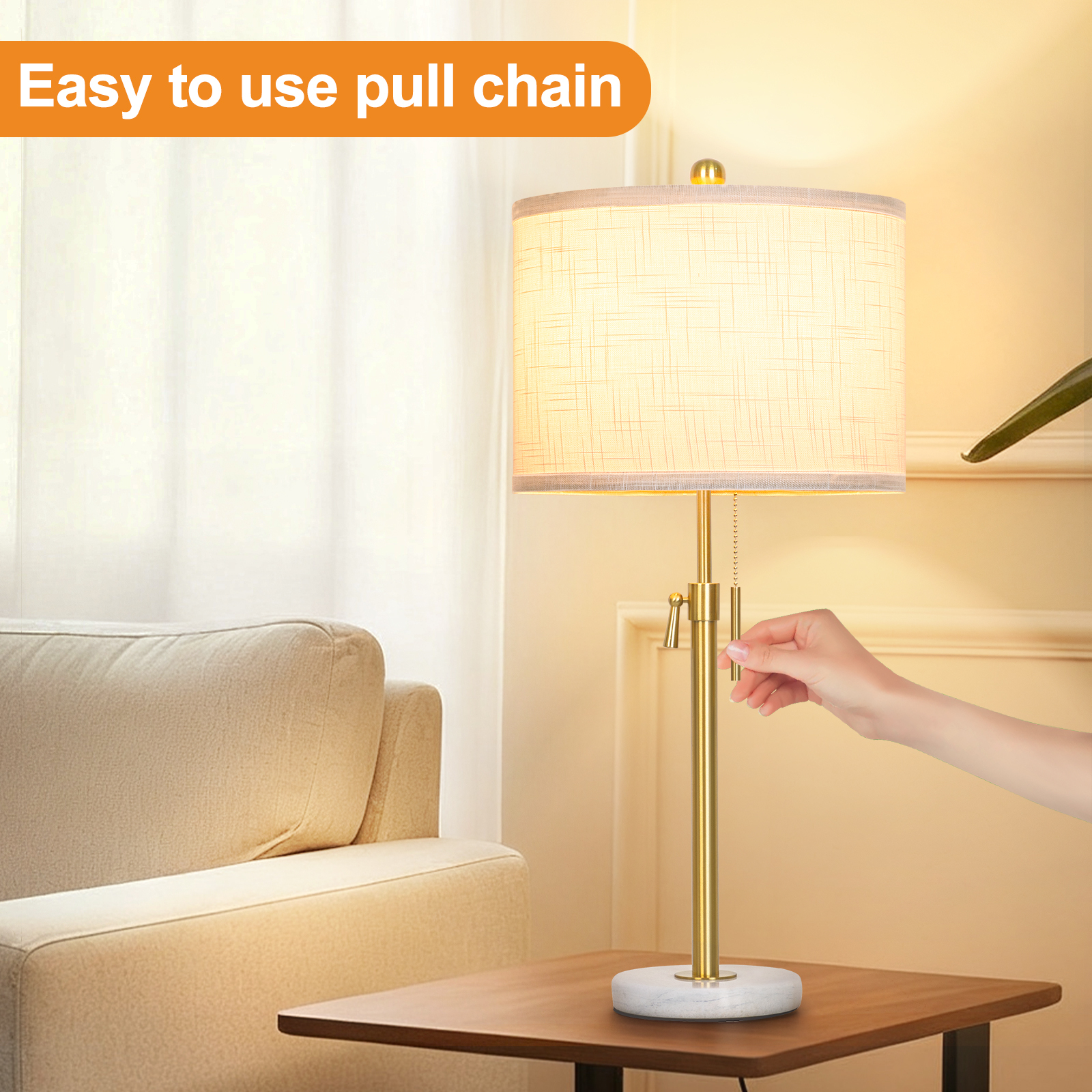 Marble Lift Function Table Lamp 30in-2Pack