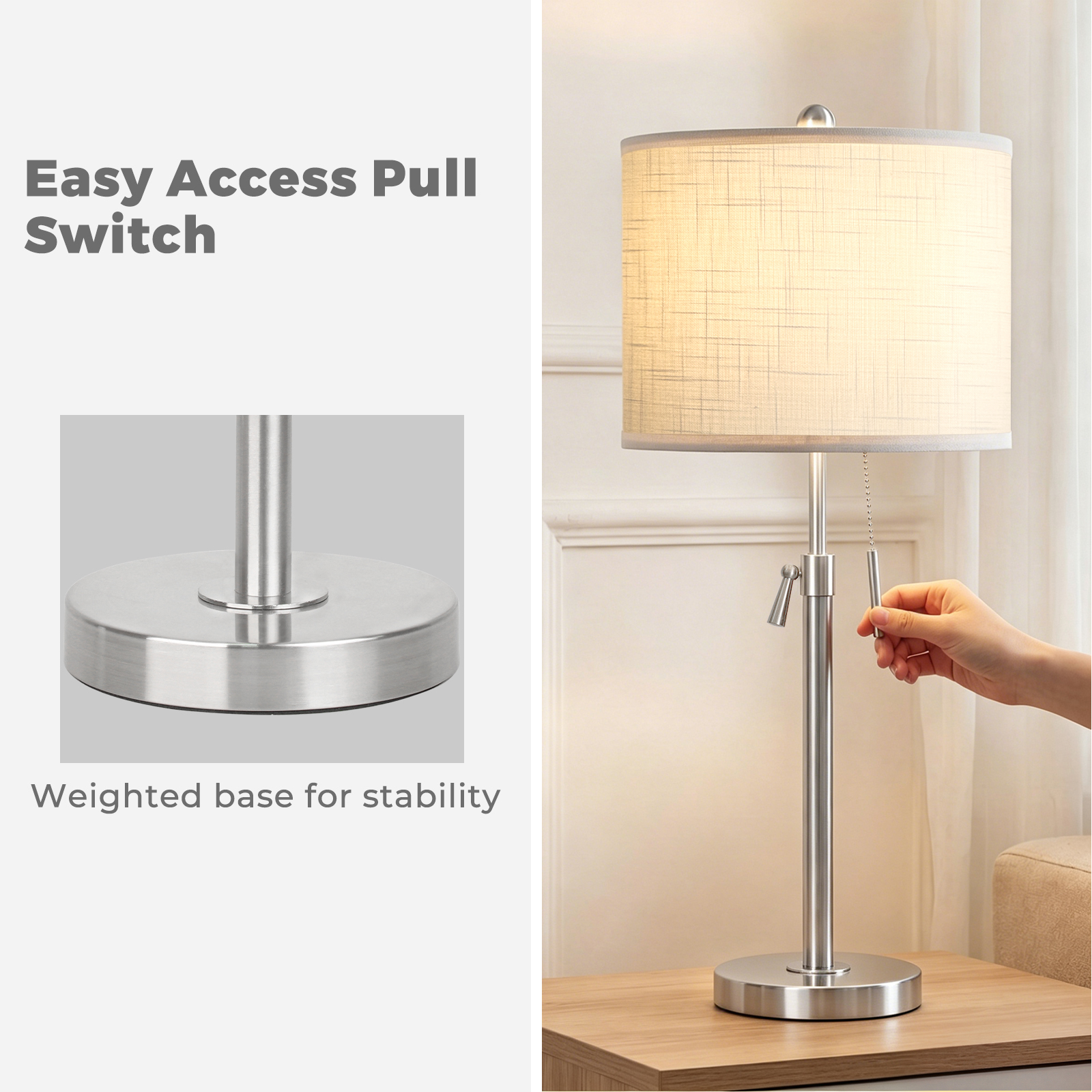 Marble Lift Function Table Lamp 30in-2Pack