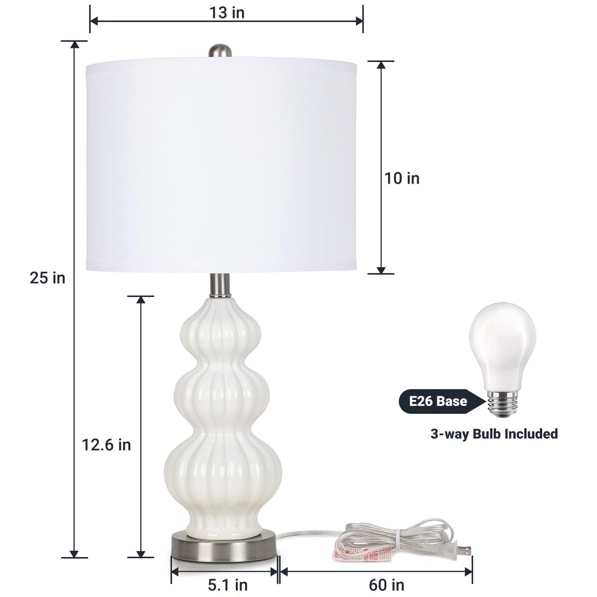 Gourd-shaped ceramic table lamp