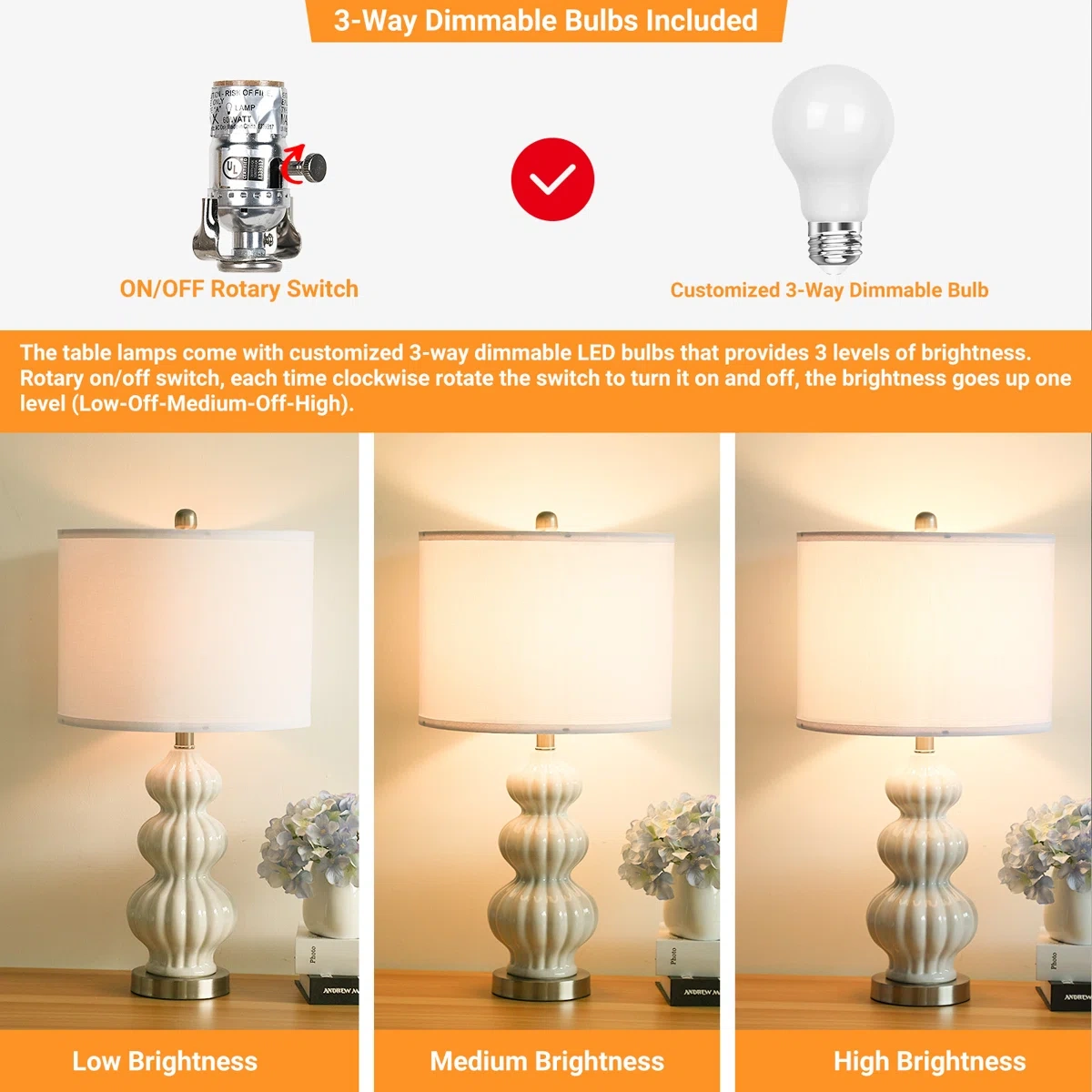 Gourd-shaped ceramic table lamp
